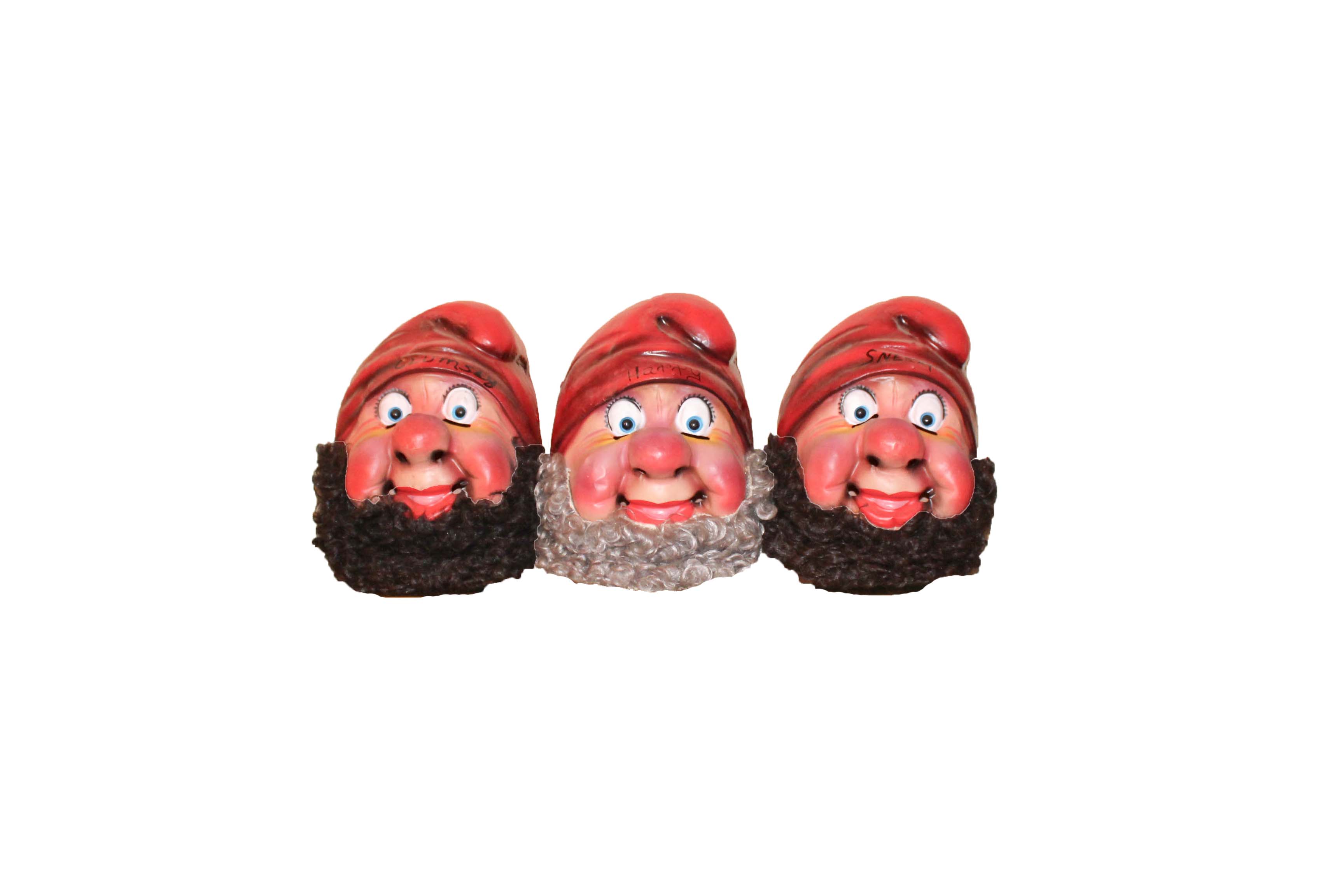 Three Vintage Dwarf Masks