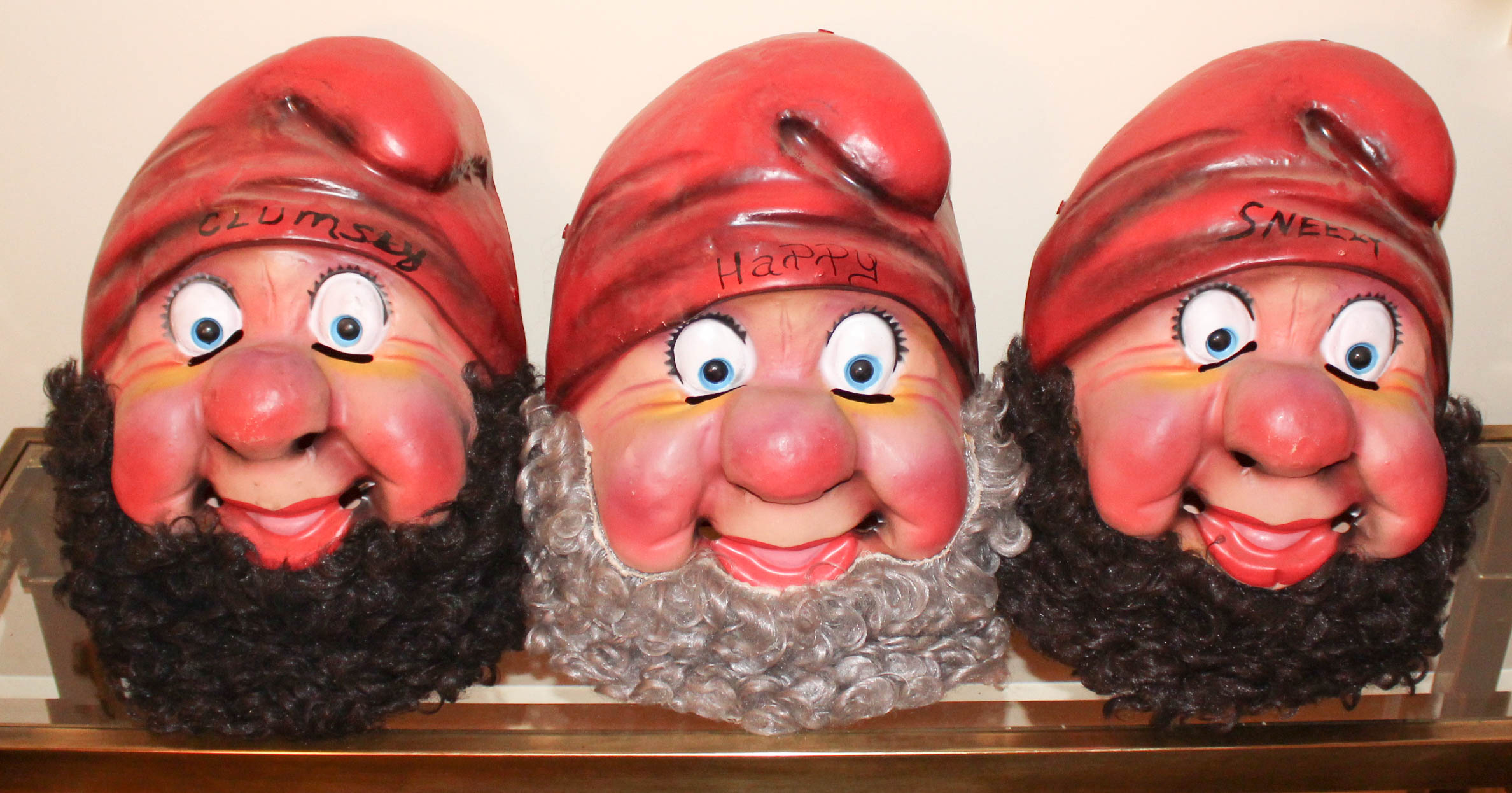 Three Vintage Dwarf Masks