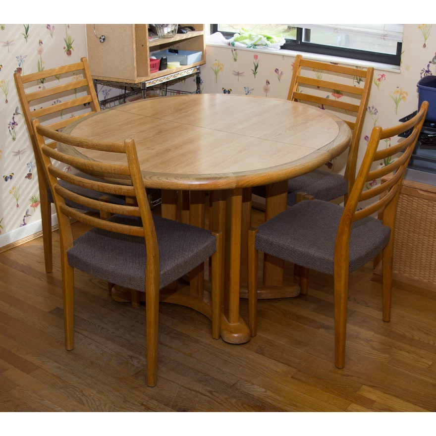 Circular Dining Table and Four Chairs