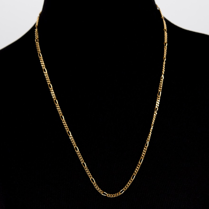 18K Yellow Gold Chain with 14K Yellow Gold Clasp