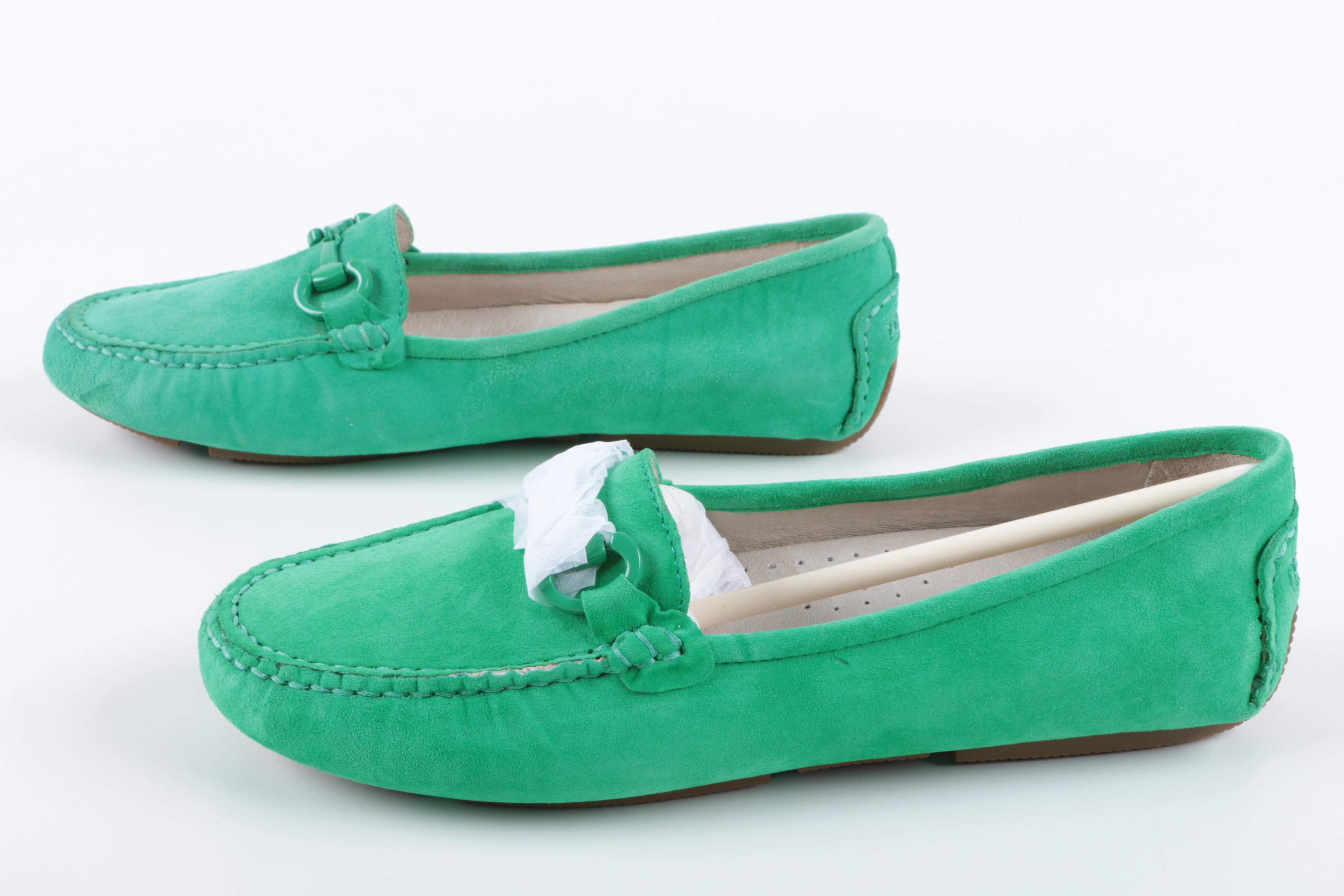 Patricia Green Cambridge Green Suede Loafers