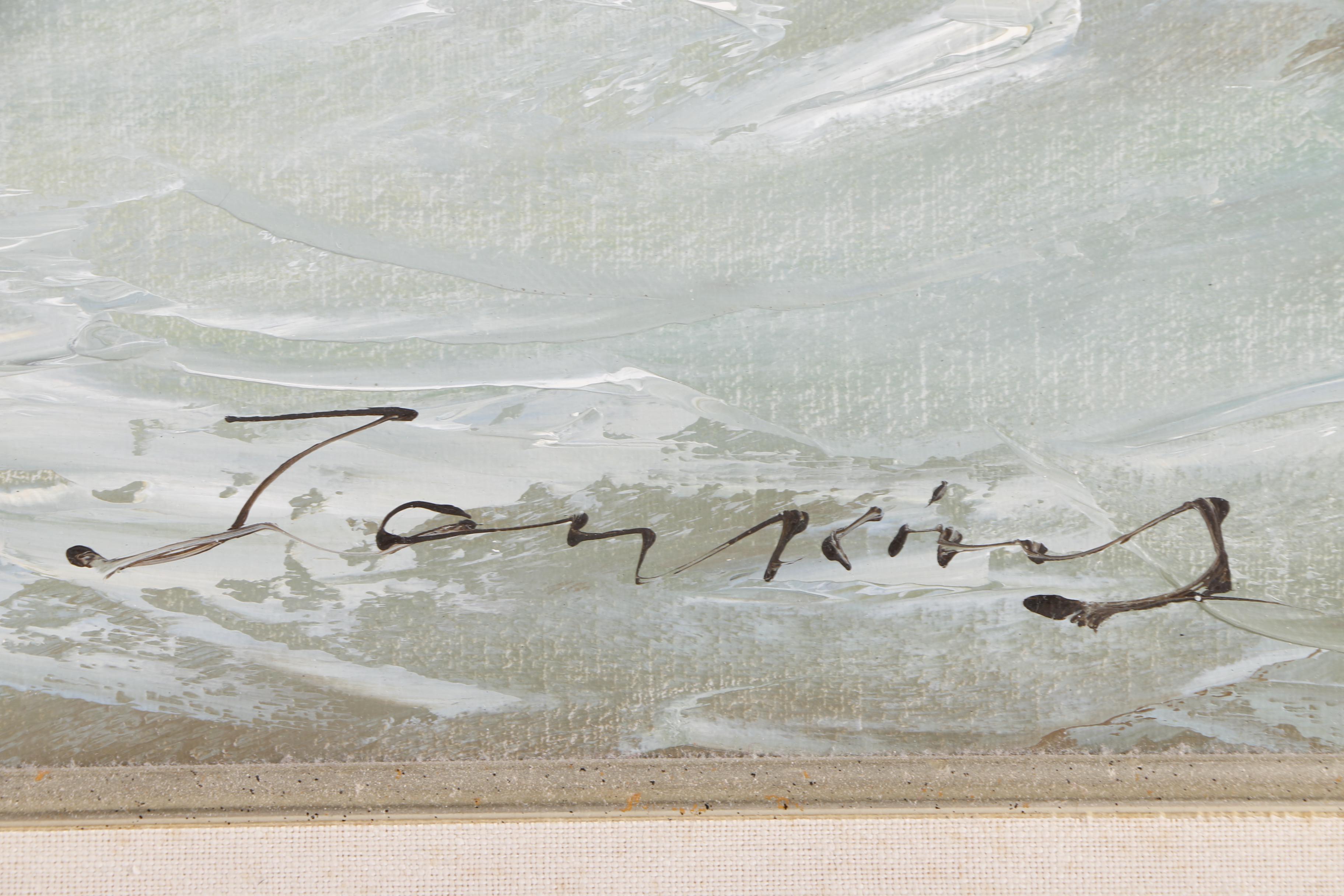Jenkins Signed Nautical Oil Painting on Canvas