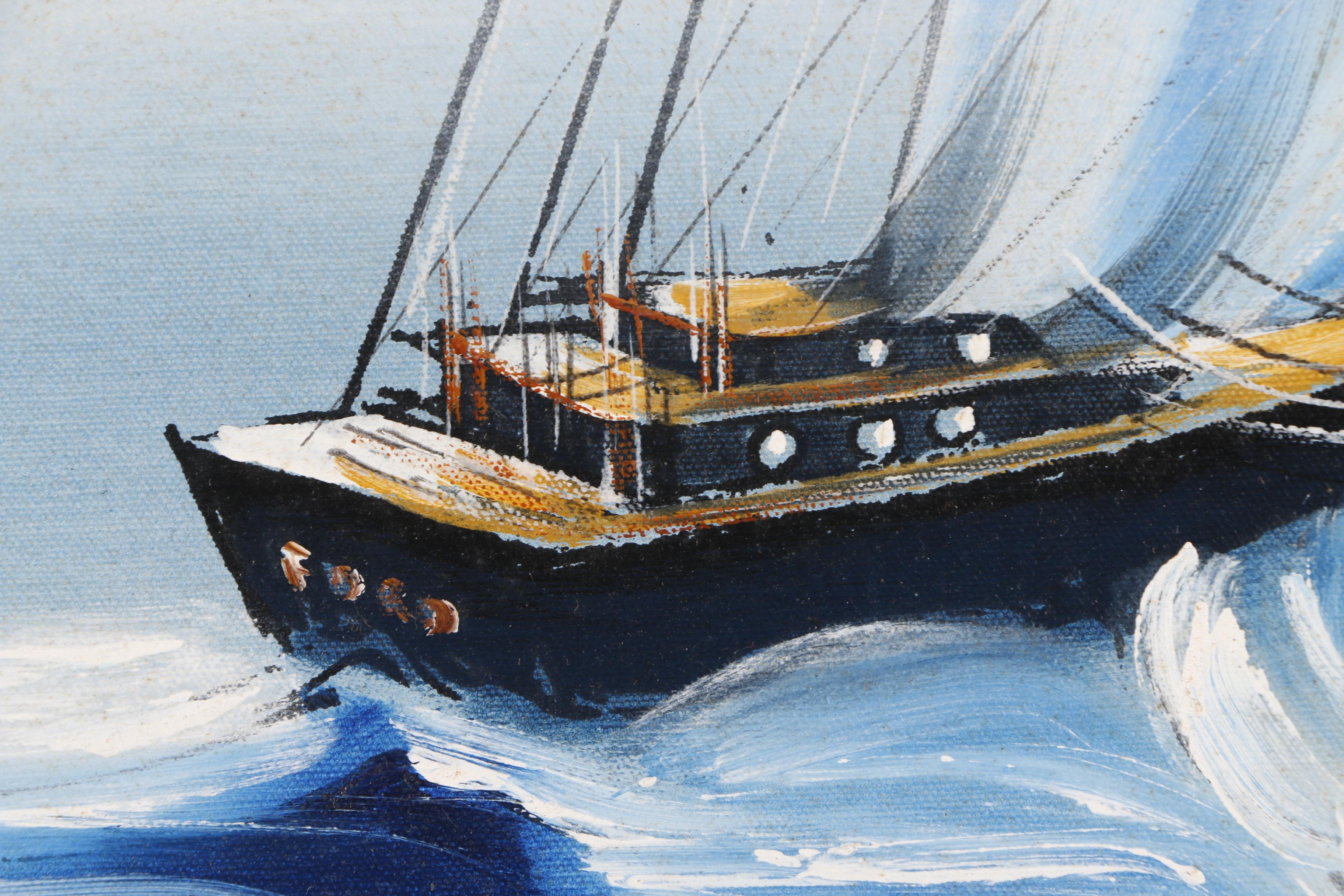 Matson Oil Painting of a Sailboat