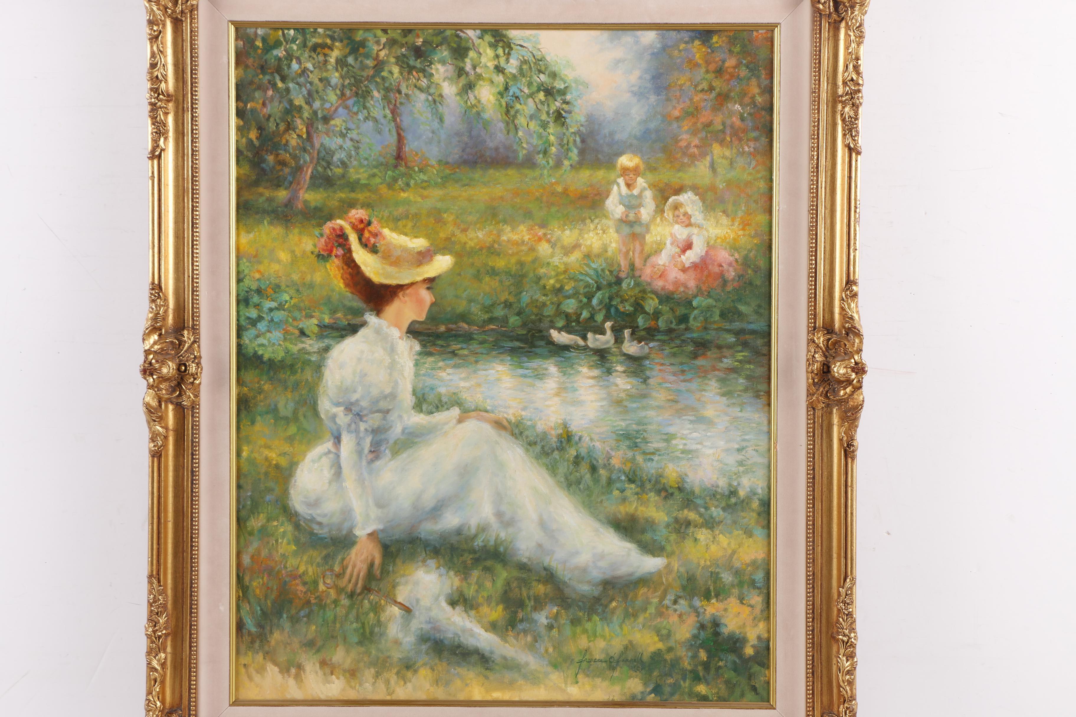 Frances O'Farrell Oil Painting of Woman in Meadow