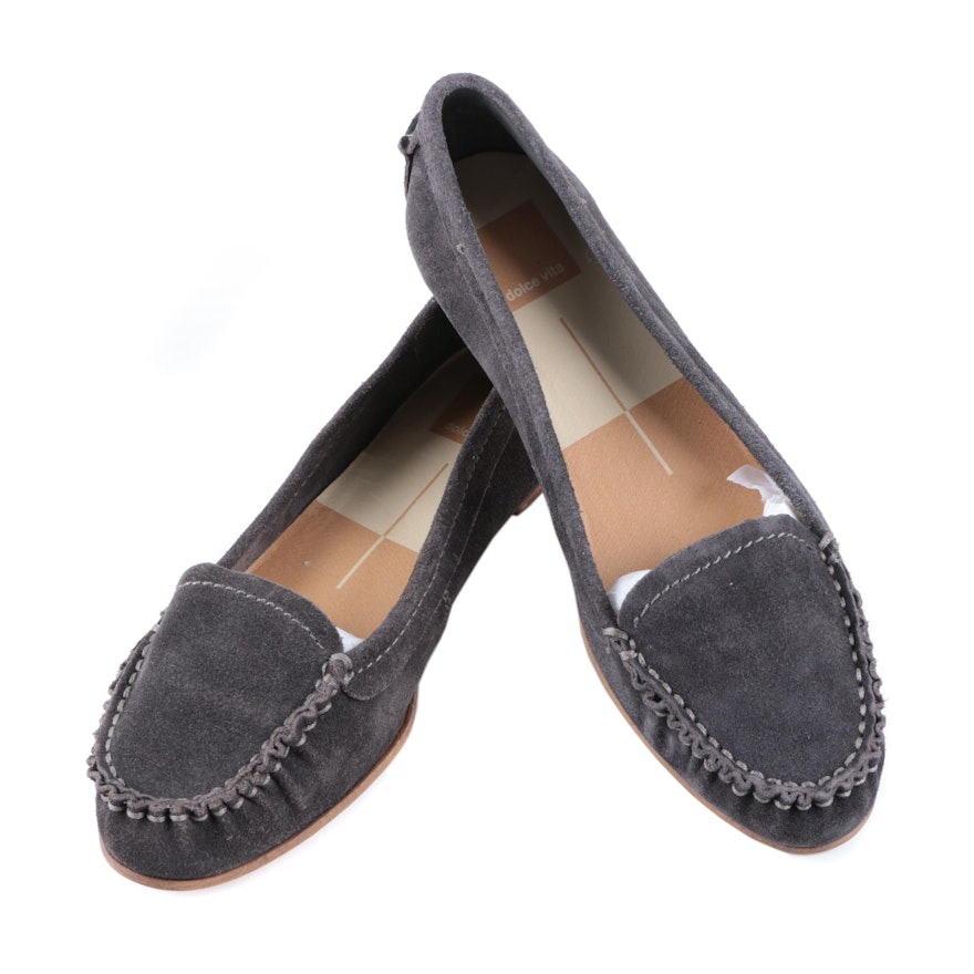 Women's Dolce Vita Anthracite Suede Moccasin Loafers
