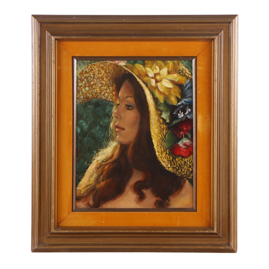 Frances O'Farrell Oil Painting of Woman in Hat