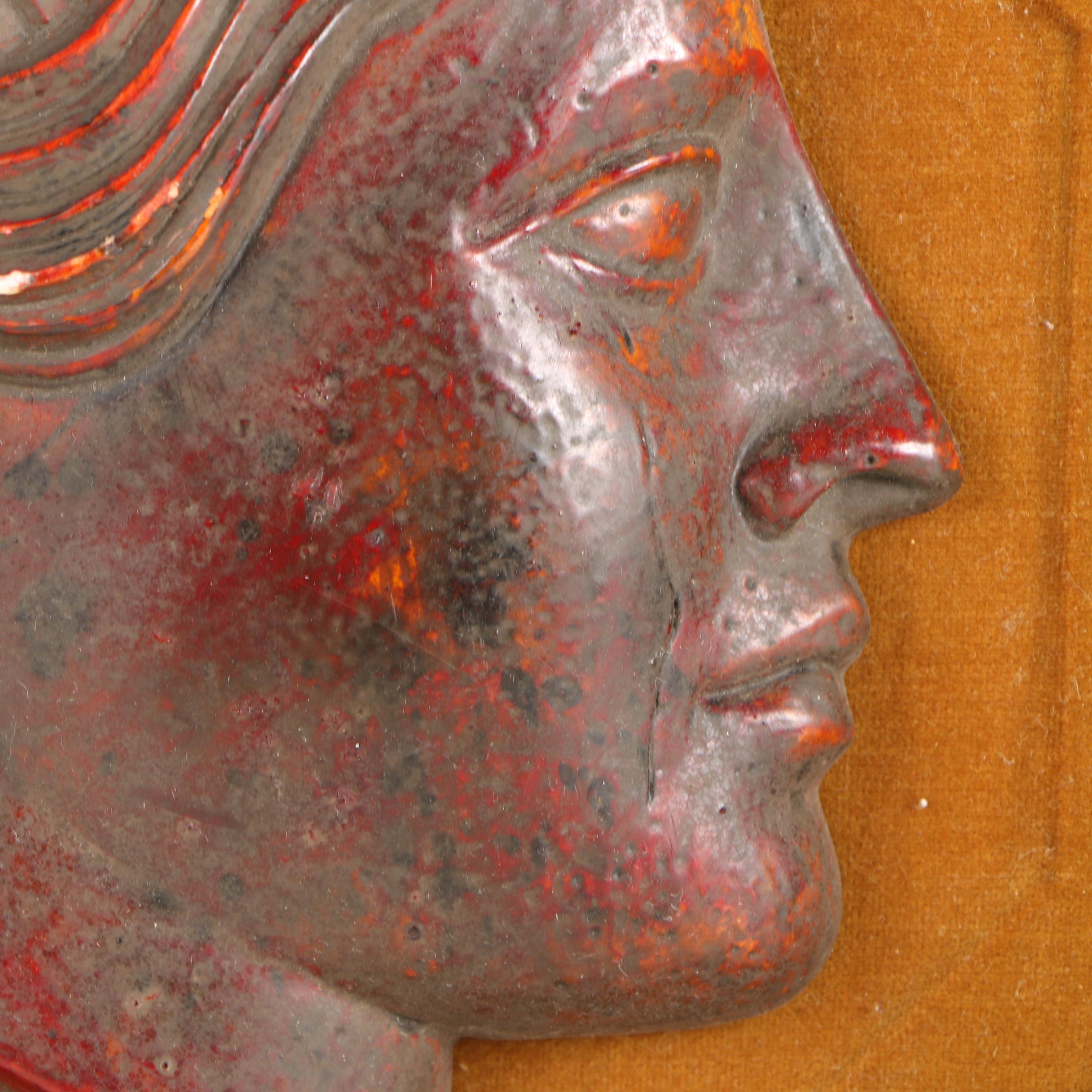 Fine Arts Guild Plaster Relief Portraits of Roman Figures in Side Profile