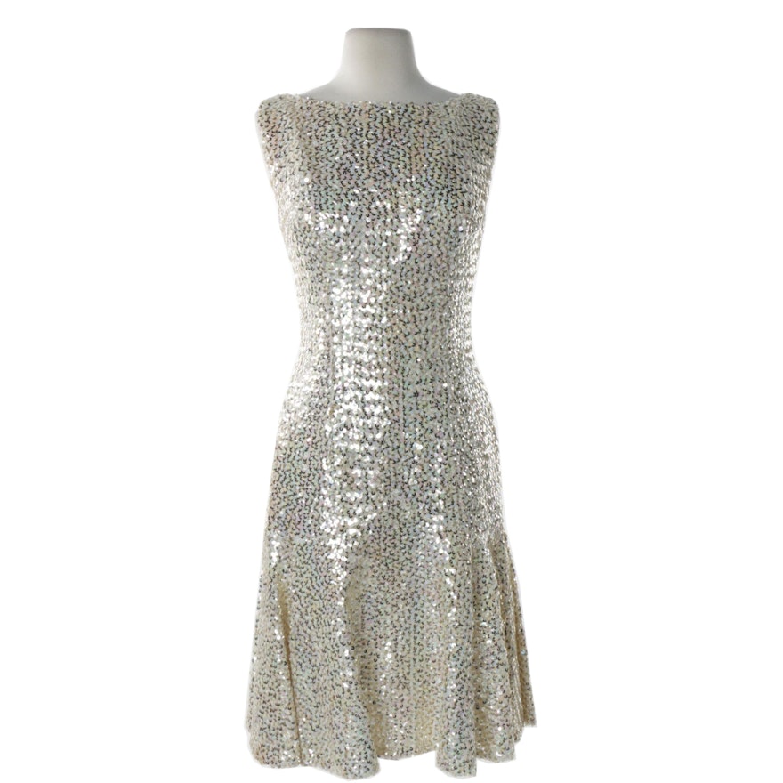 Circa 1960s Vintage Sequined Cocktail Dress