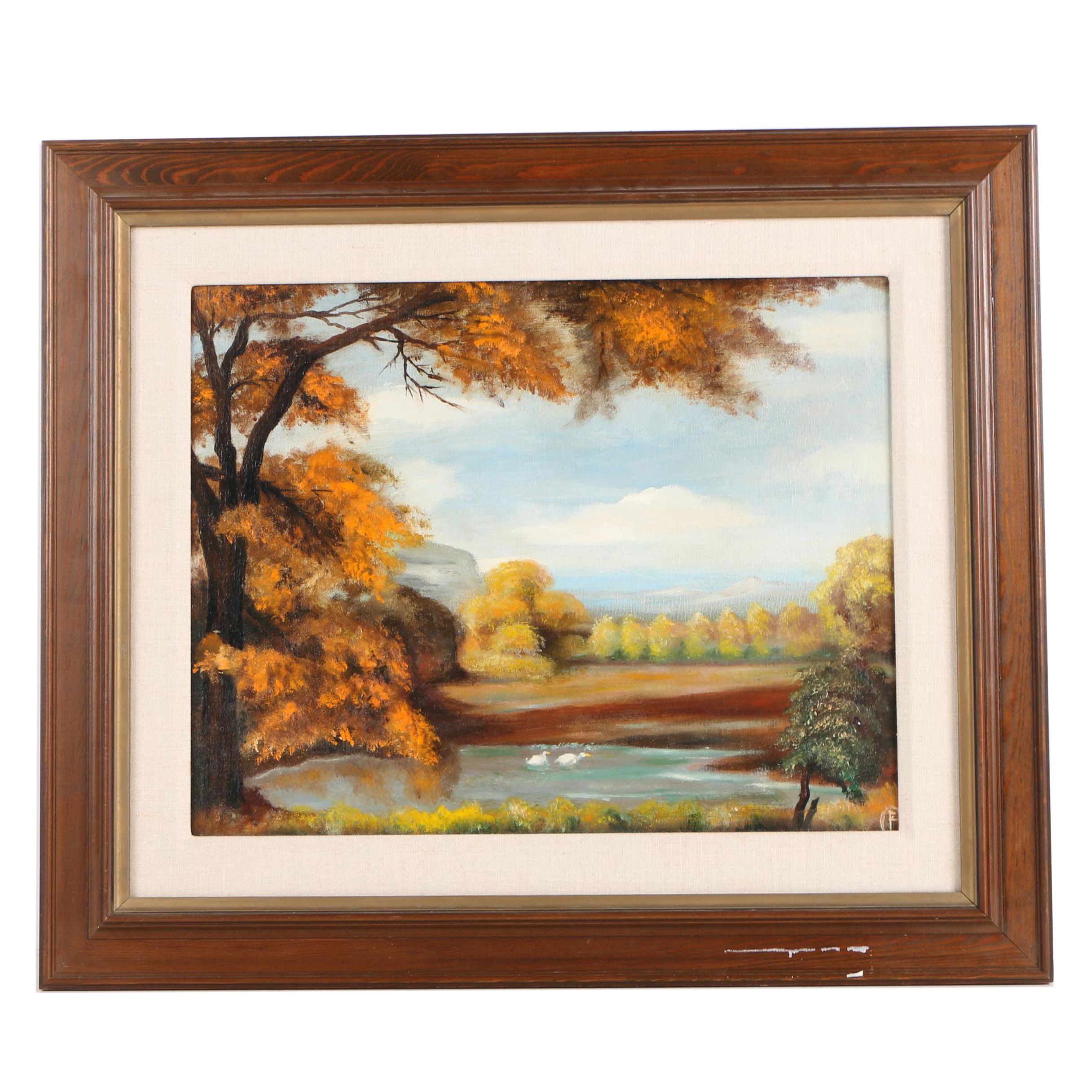 Oil Landscape Painting on Canvasboard