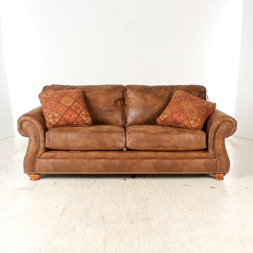 Vintage Leather Sofa by Broyhill