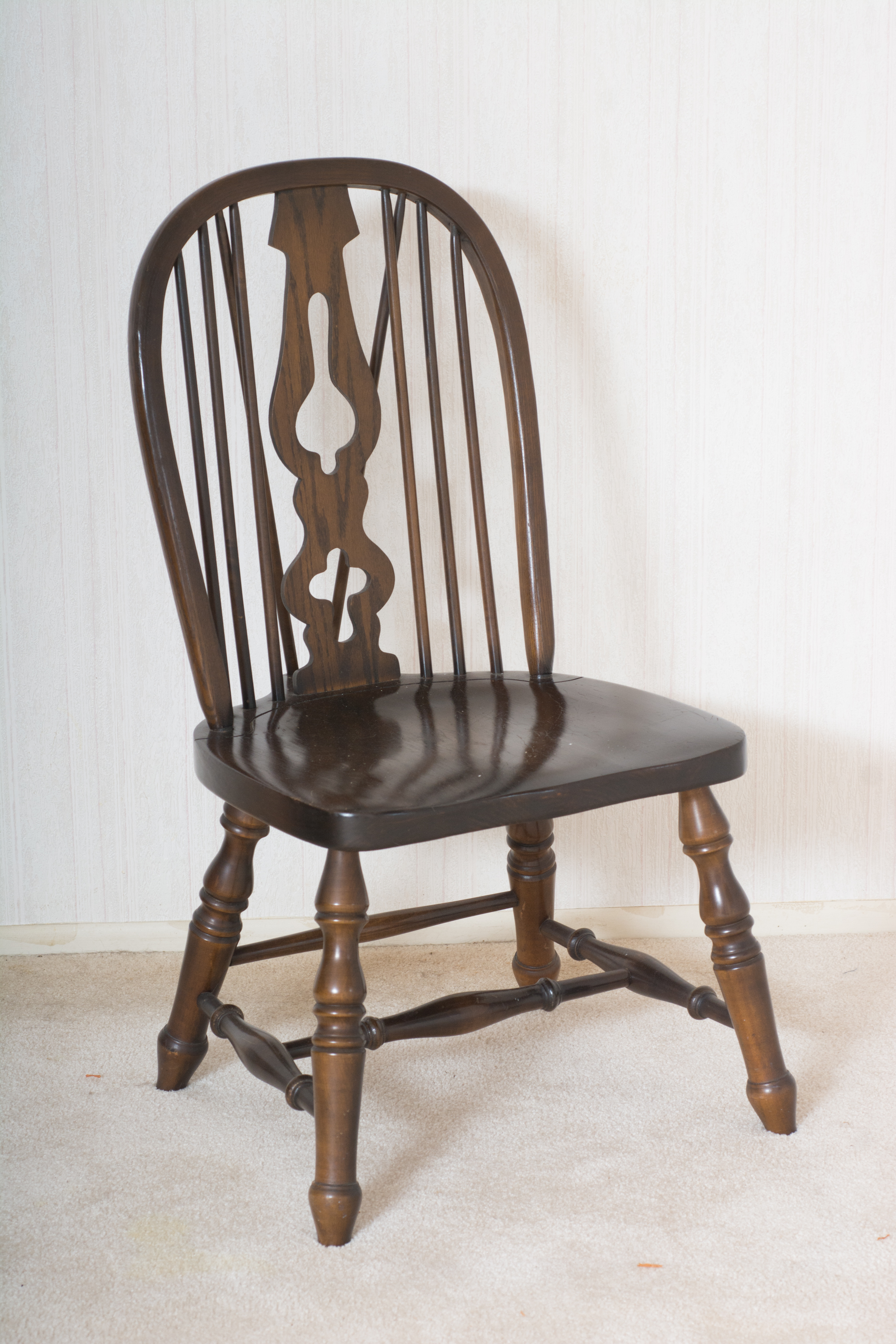 Vintage English Windsor Style Dining Table with Chairs by Virginia House