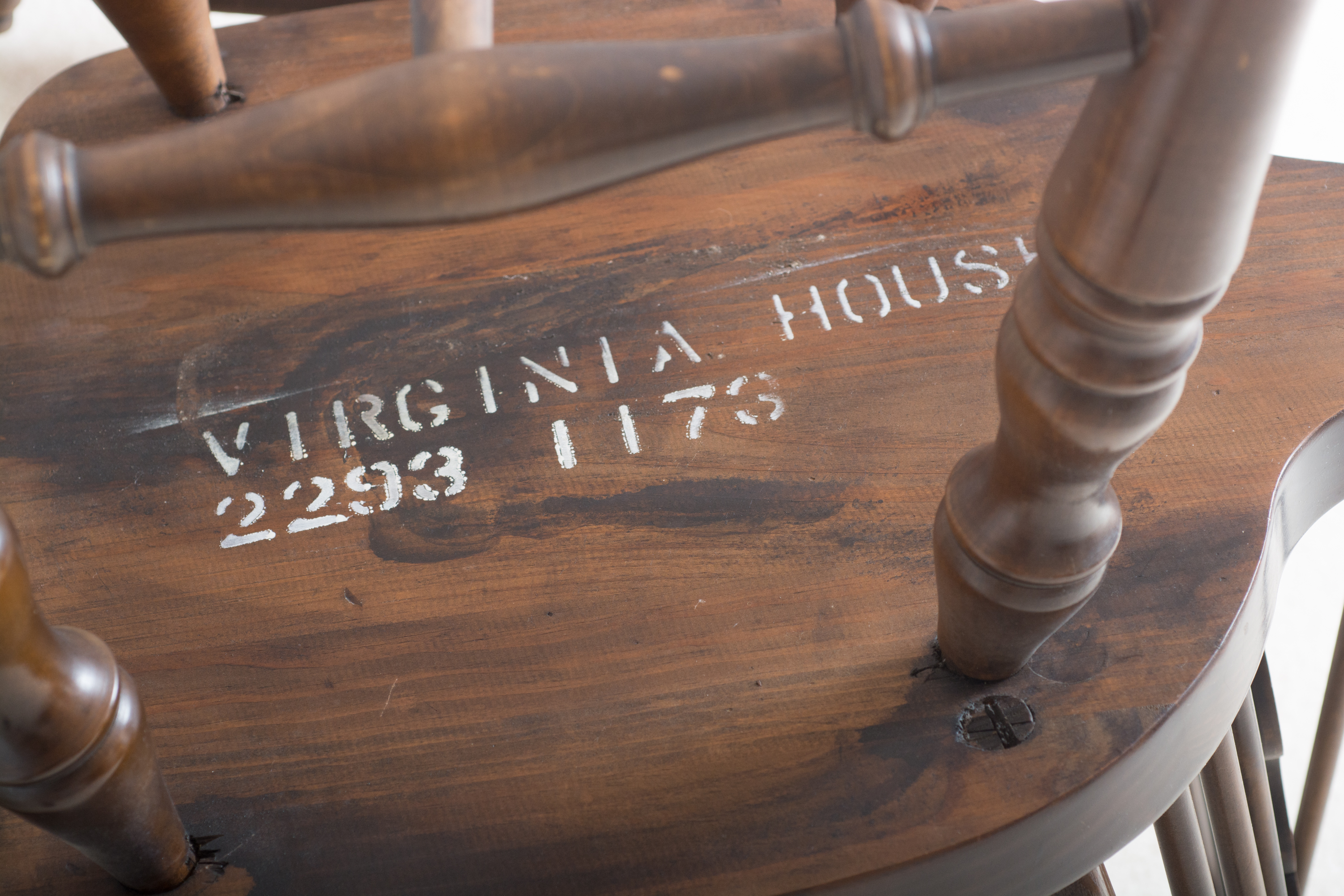 Vintage English Windsor Style Dining Table with Chairs by Virginia House