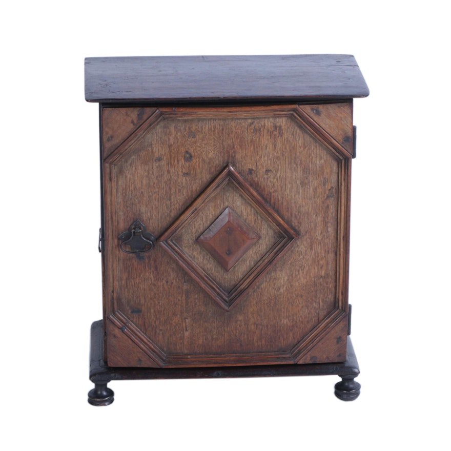 Antique William & Mary Style Oak Spice Chest, Circa 1700