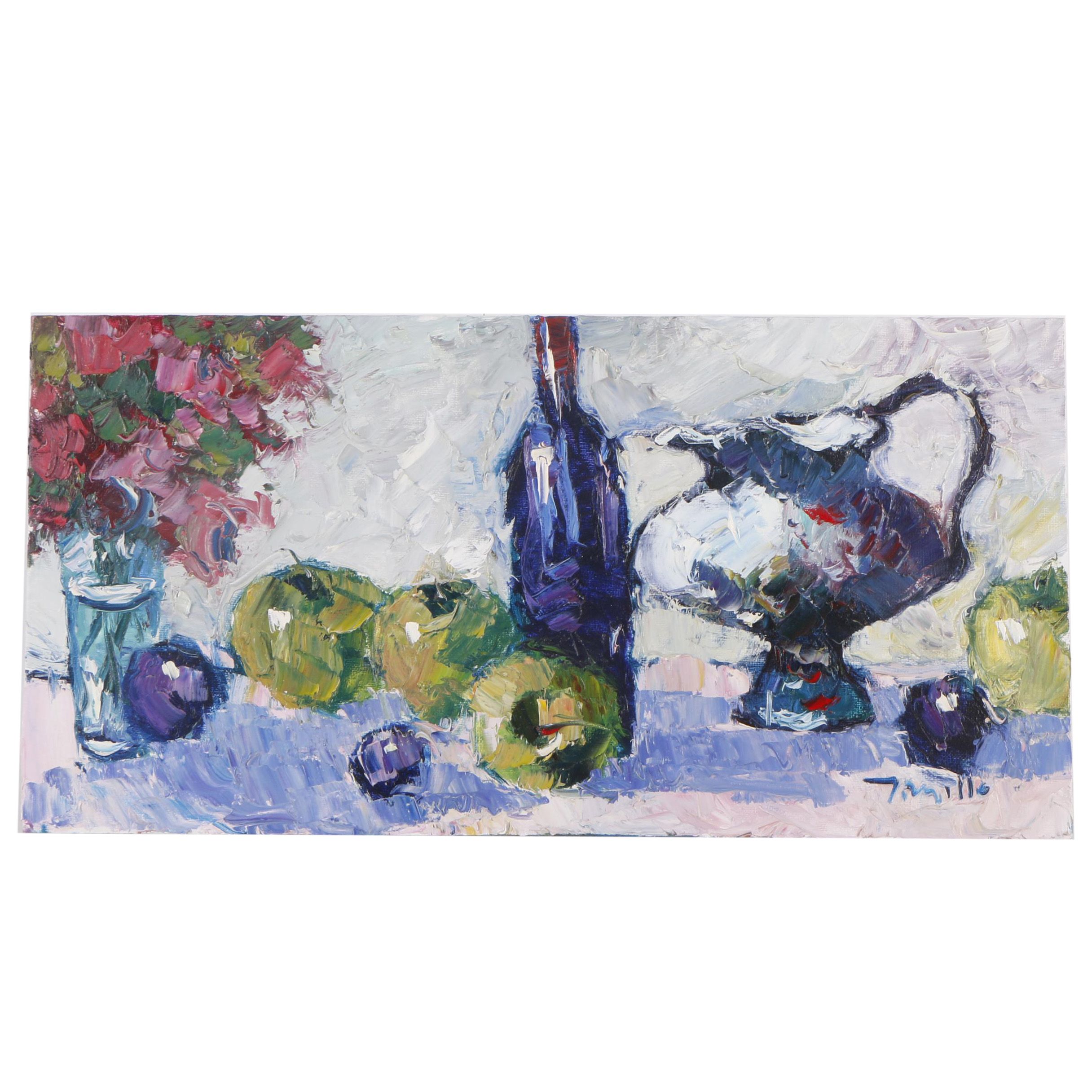 Jose Trujillo Oil Painting "Still Life with Apples"