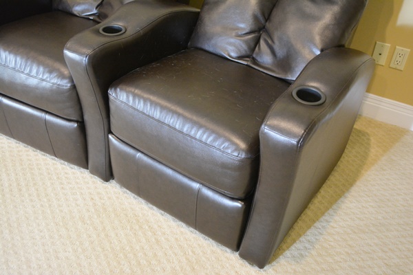 Home Theater Brown Faux Leather Recliners