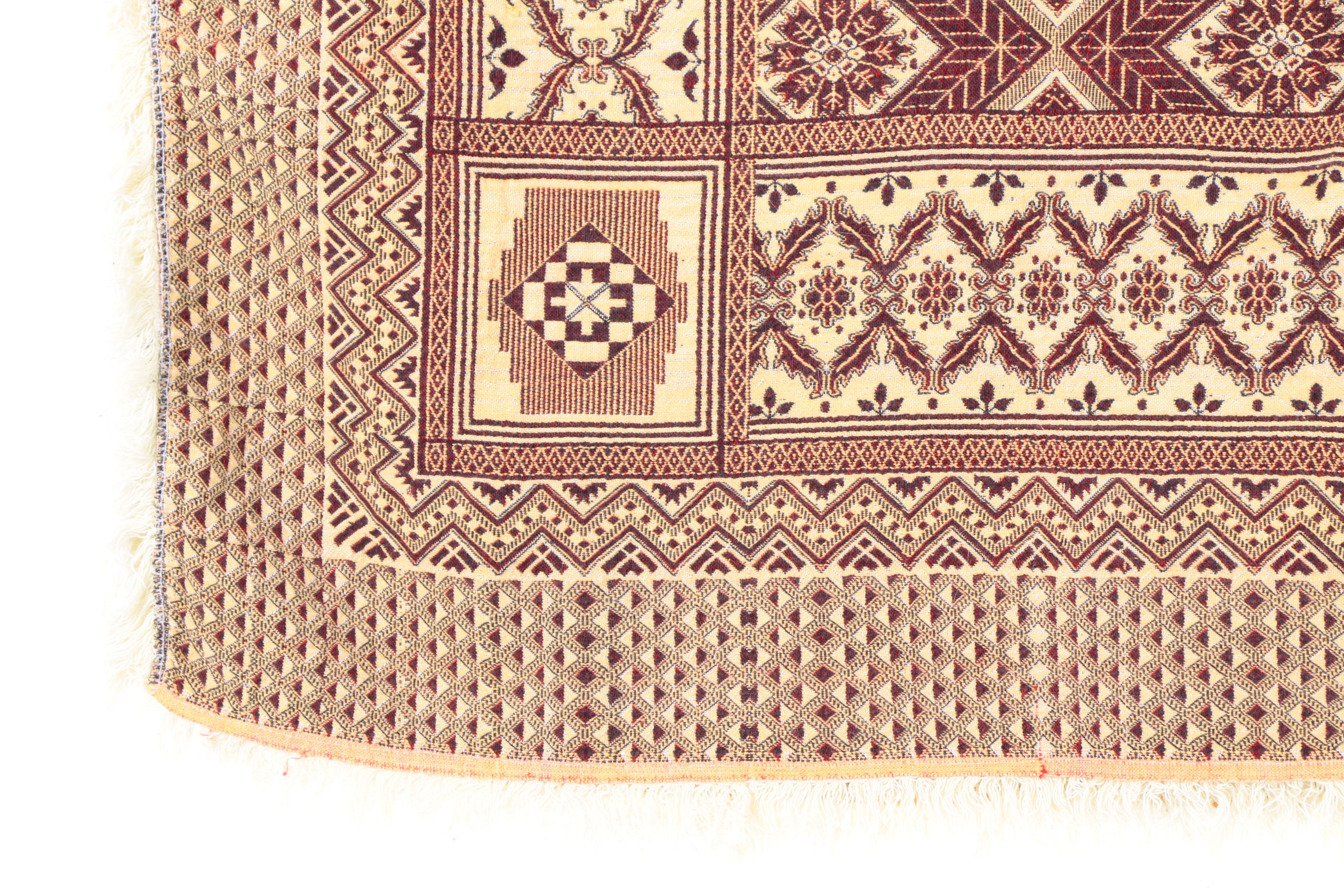 Vintage Indian Jamayar Shawl and Pakistani Tufail Tex Multan Blanket