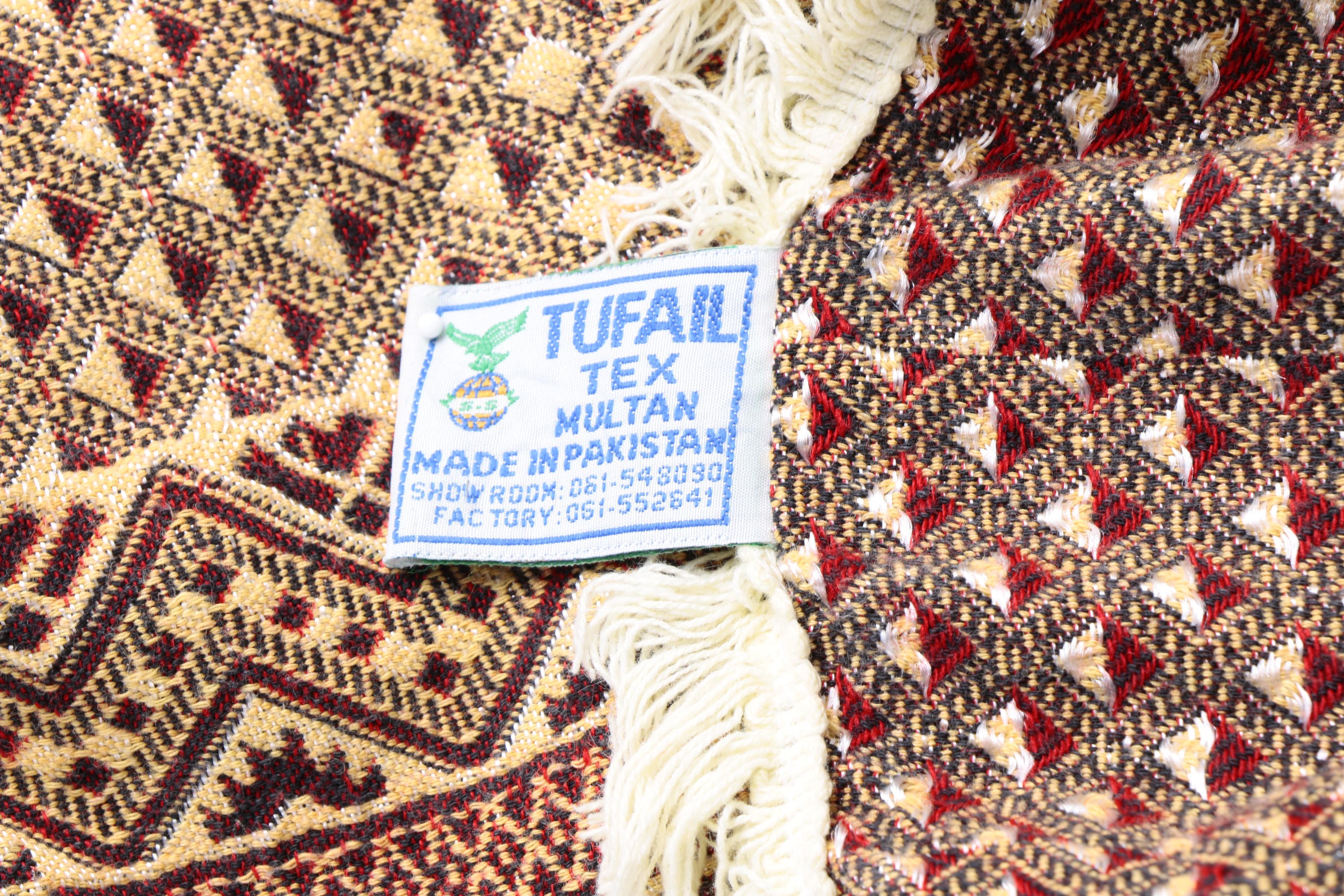 Vintage Indian Jamayar Shawl and Pakistani Tufail Tex Multan Blanket