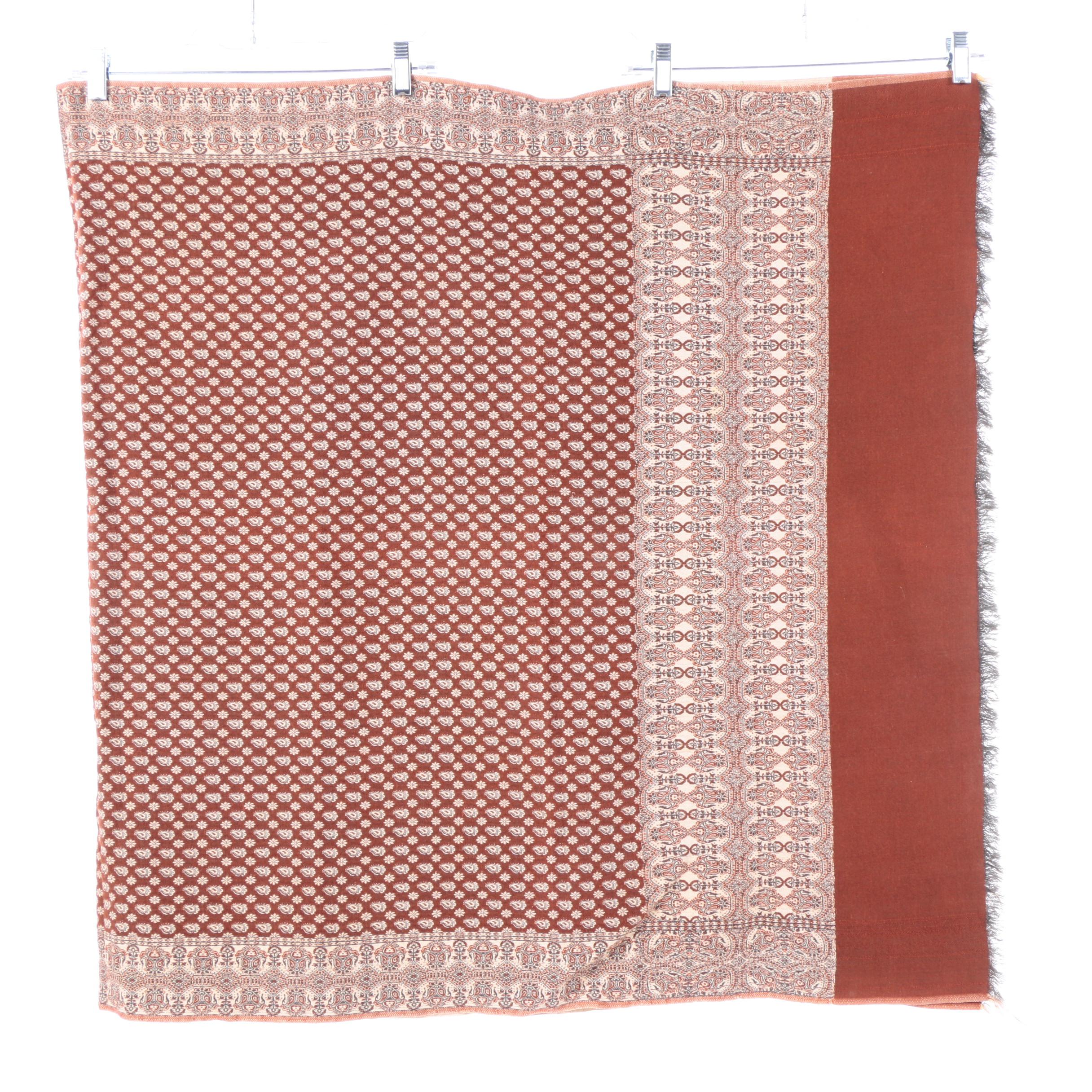 Vintage Indian Jamayar Shawl and Pakistani Tufail Tex Multan Blanket