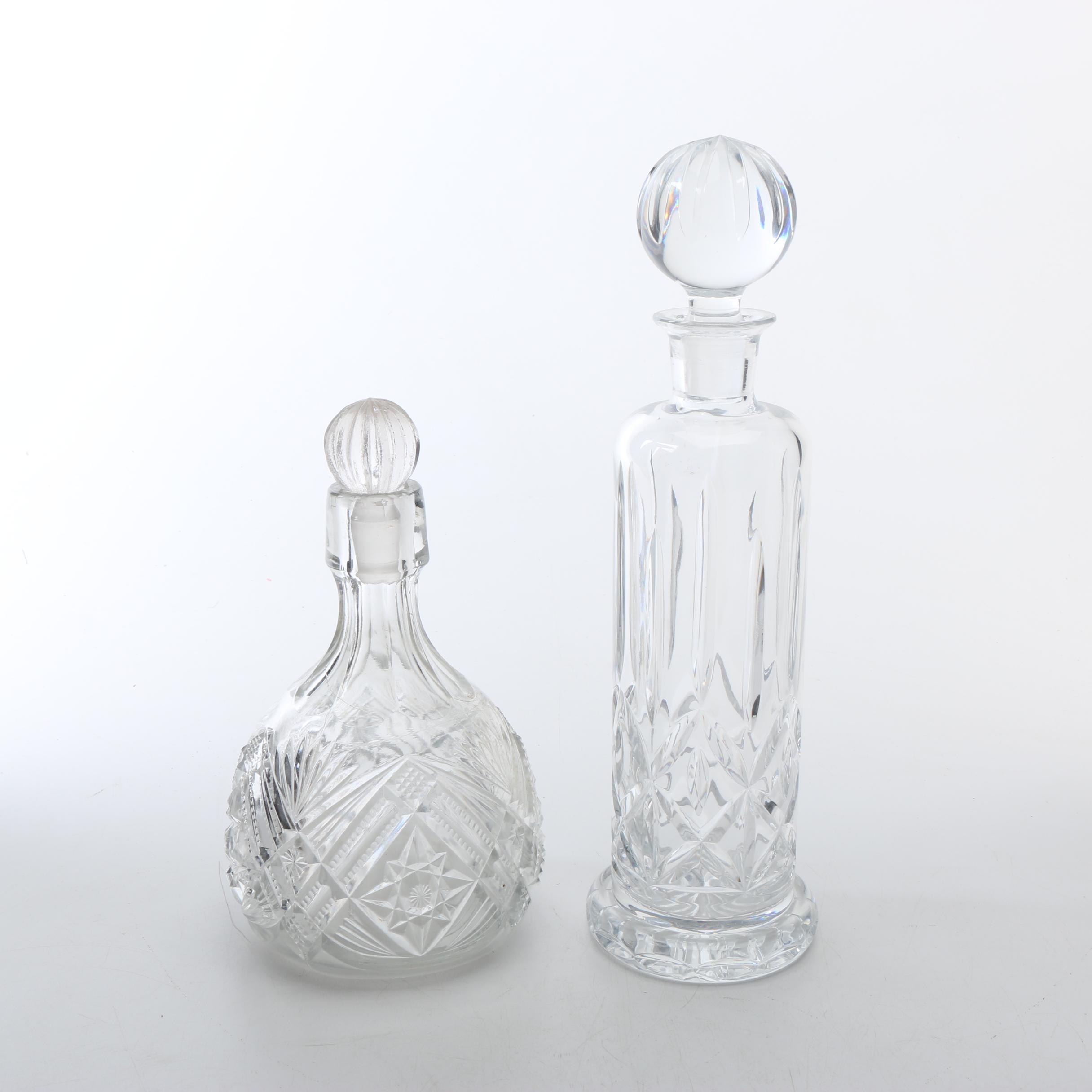 Waterford Crystal "Lismore" Old Fashioned Tumblers with Decanters
