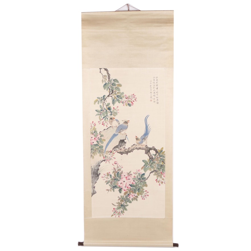 Chinese Gouache Hanging Scroll