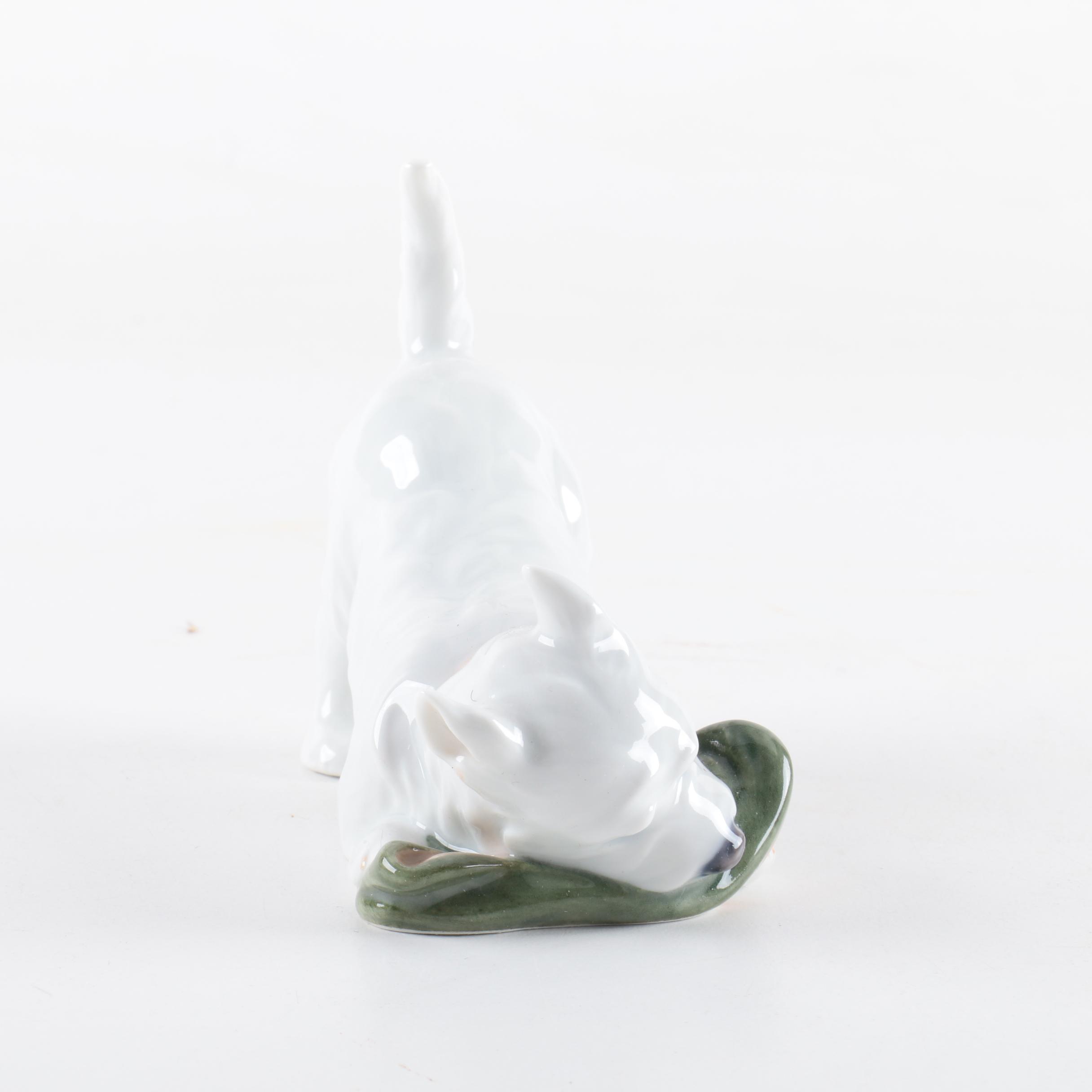 Royal Copenhagen Porcelain West Highland Terrier with a Slipper