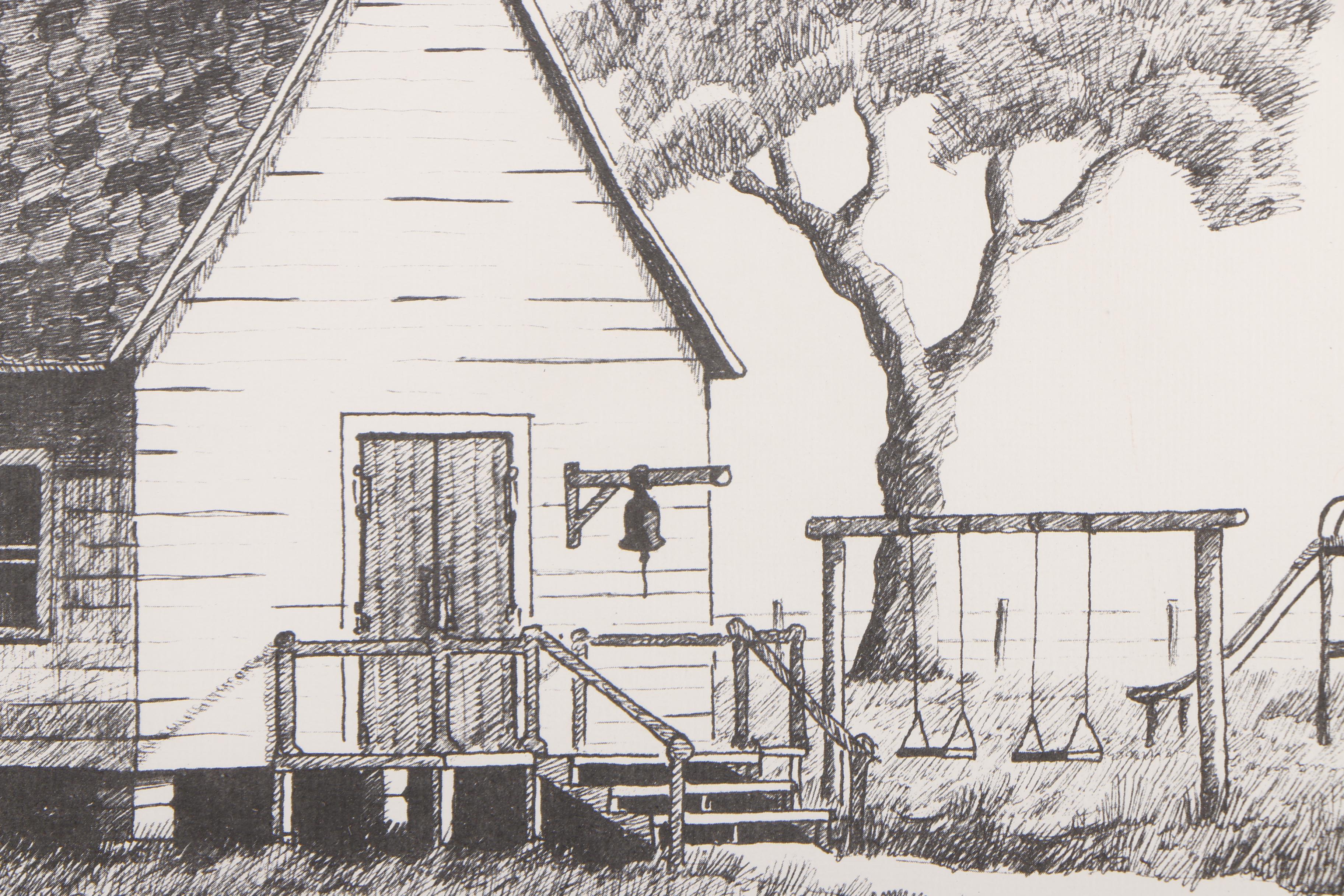 Alan Sundal Limited Edition Halftone Print of a School House