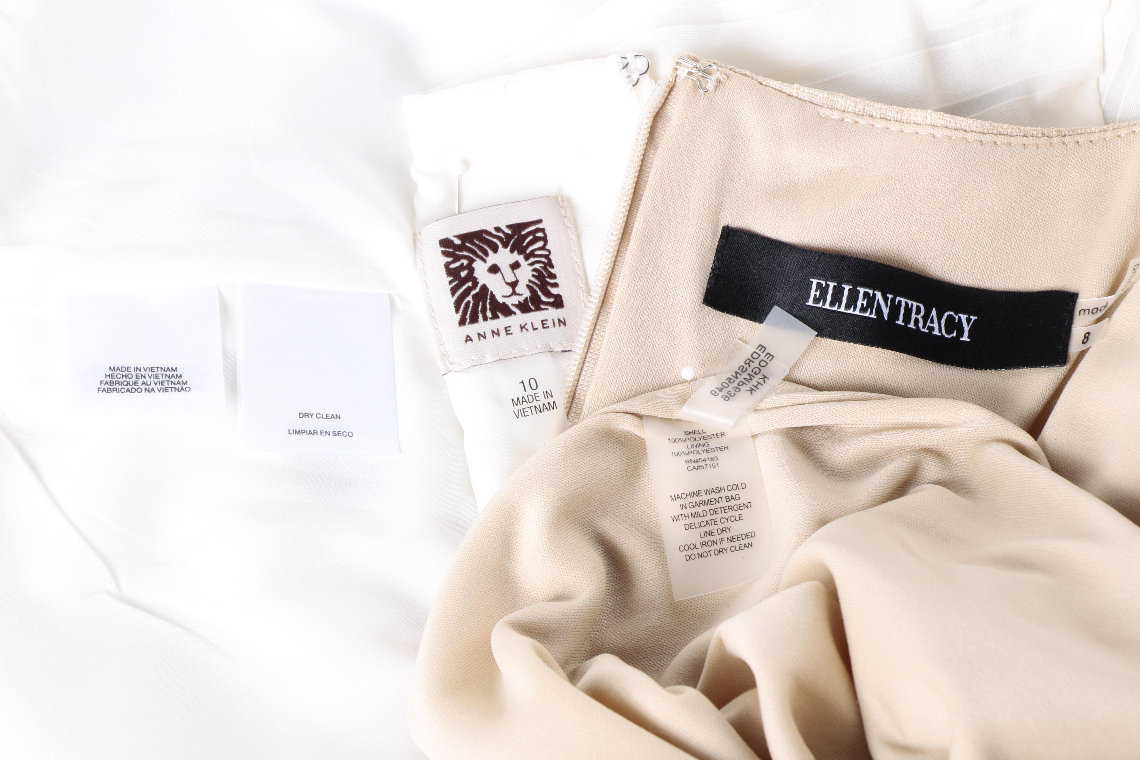 Ellen Tracy Beige Sheath Dress and Anne Klein White Fit and Flare Dress