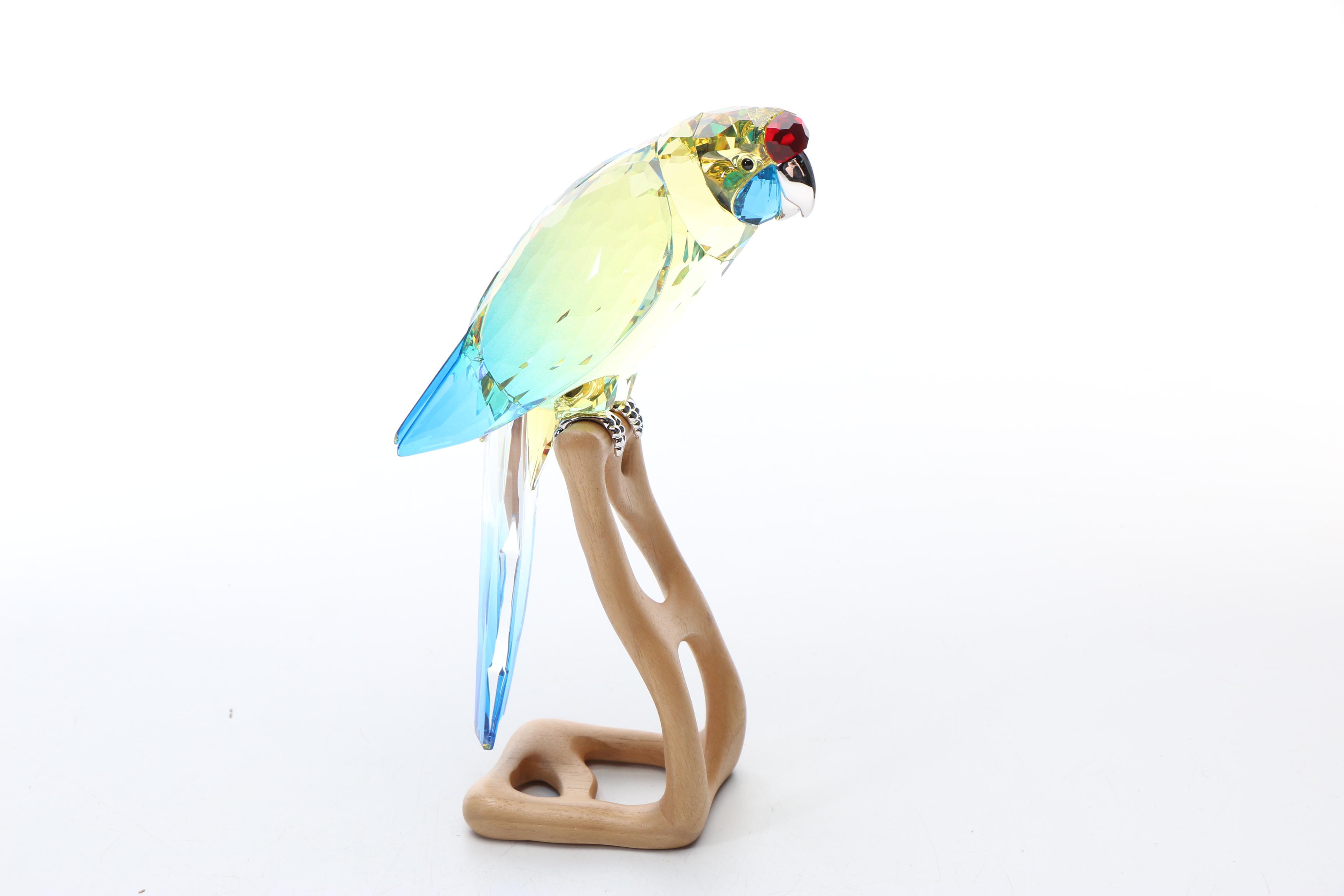 Swarovski Crystal "Green Rosella" Parrot Figurine