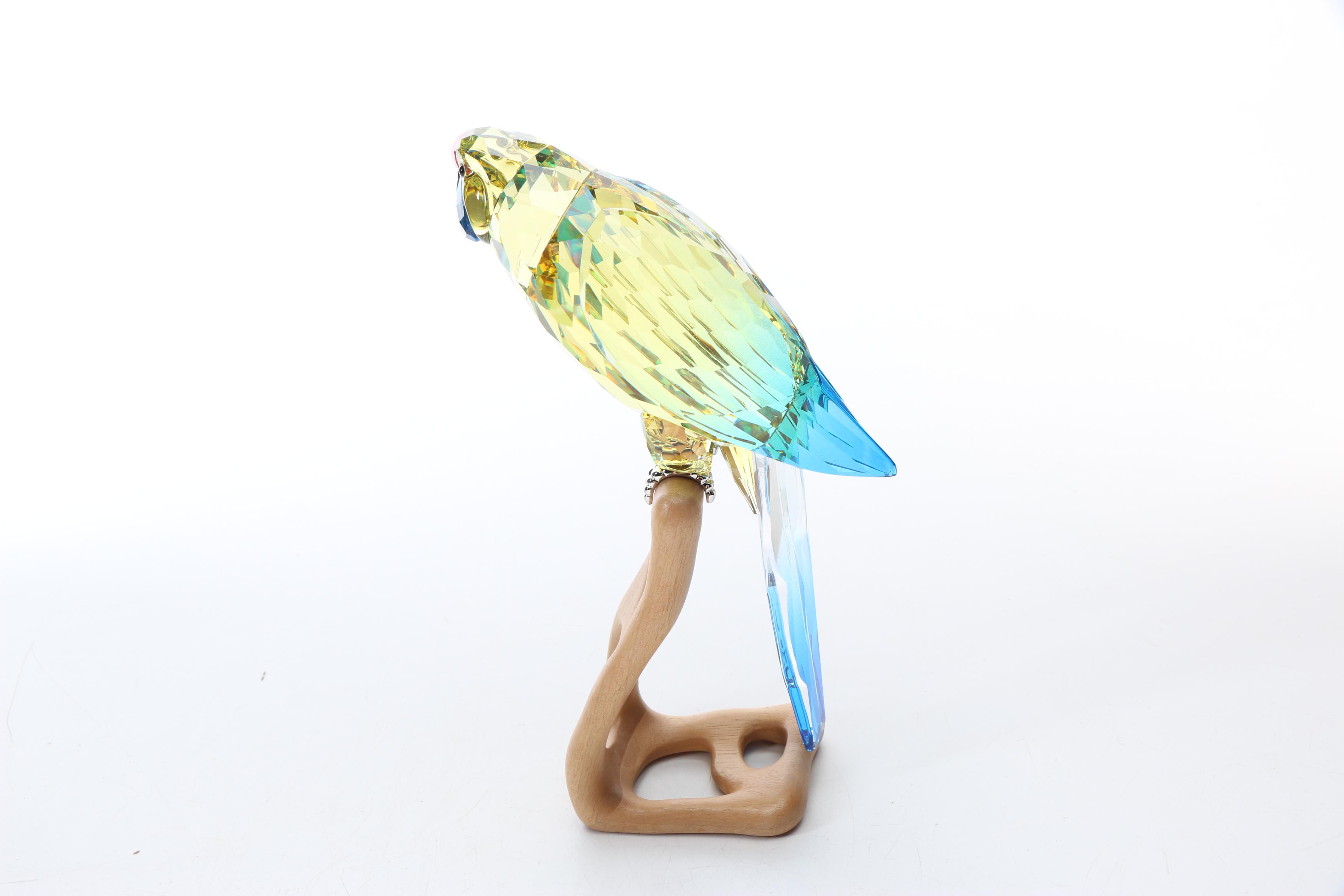 Swarovski Crystal "Green Rosella" Parrot Figurine