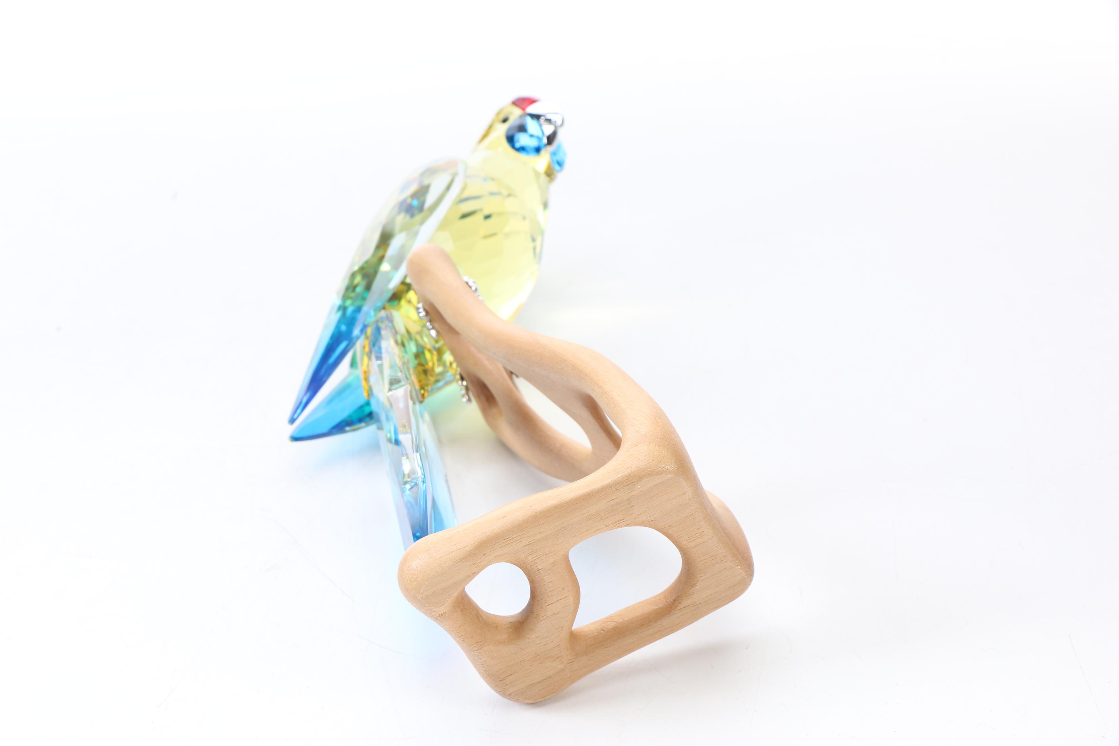 Swarovski Crystal "Green Rosella" Parrot Figurine