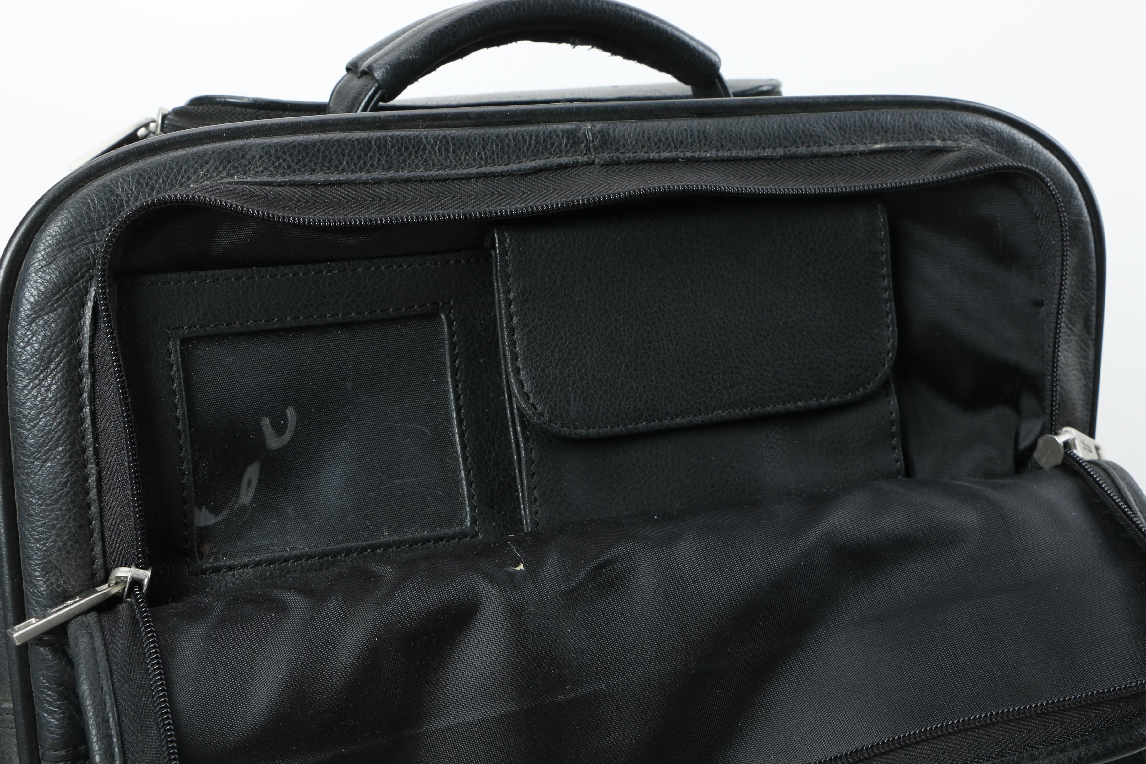 Frye Black Leather Rolling Backpack Carry-On Bag