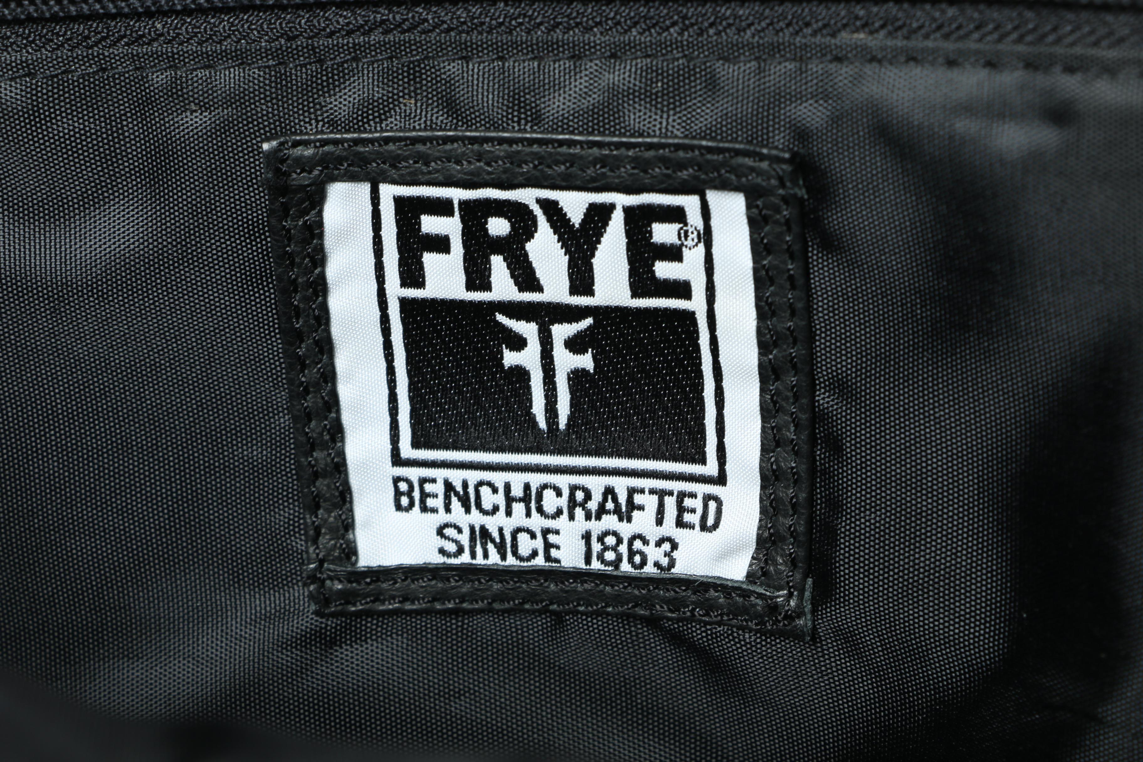 Frye Black Leather Rolling Backpack Carry-On Bag