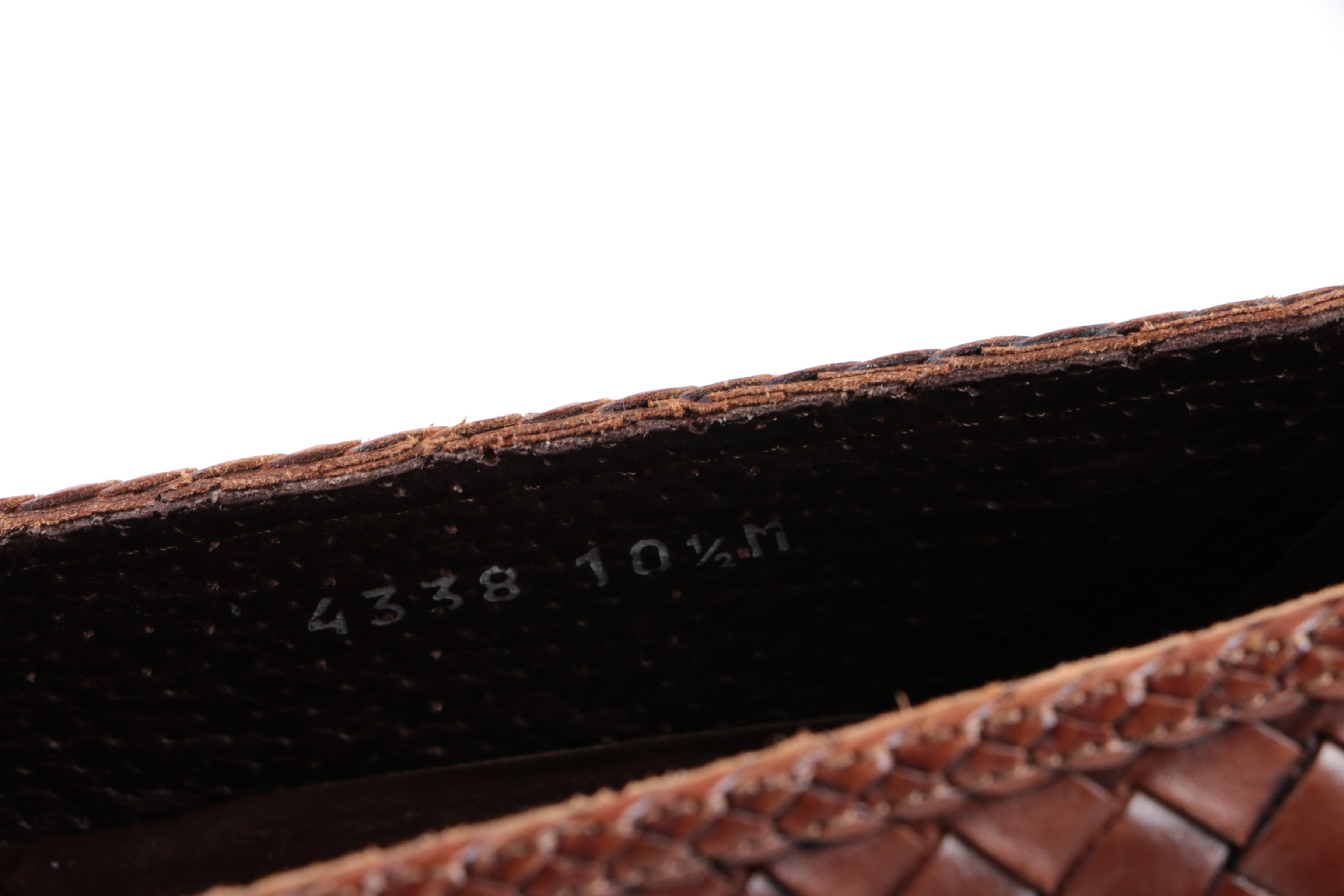 Men's Bragano by Cole Haan Brown Woven Leather Loafers