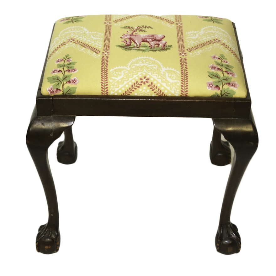 Vintage Chippendale Style Footstool
