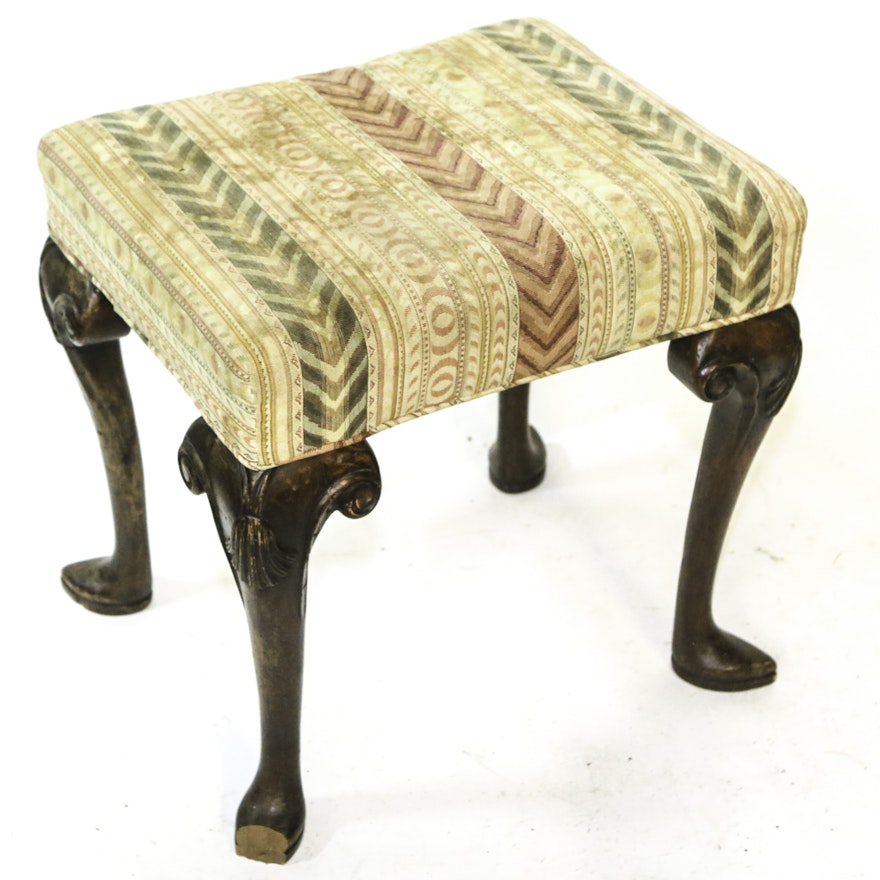 Vintage Queen Anne Style Footstool