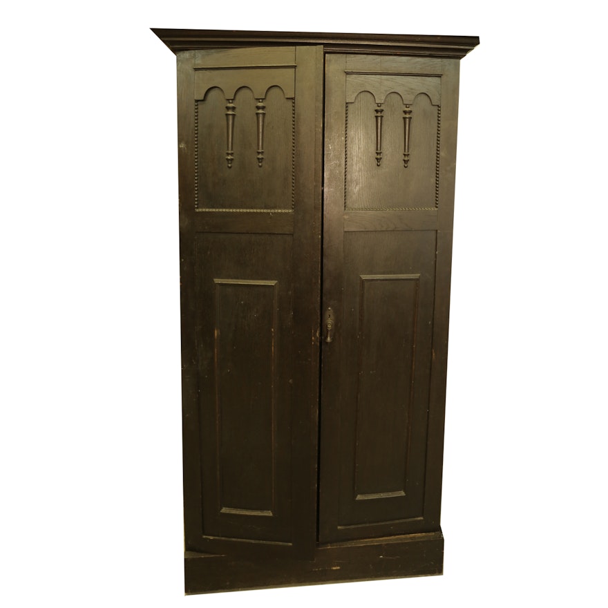 Antique Late Victorian Oak Cabinet