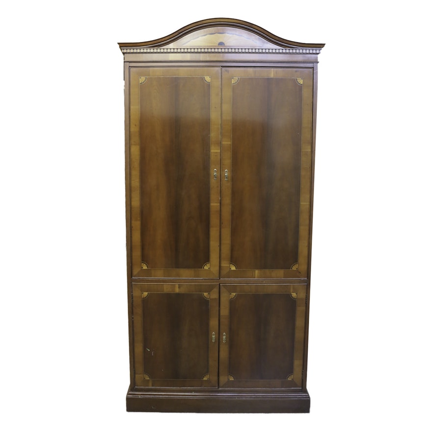 Hepplewhite Style Inlaid Wood Media Cabinet