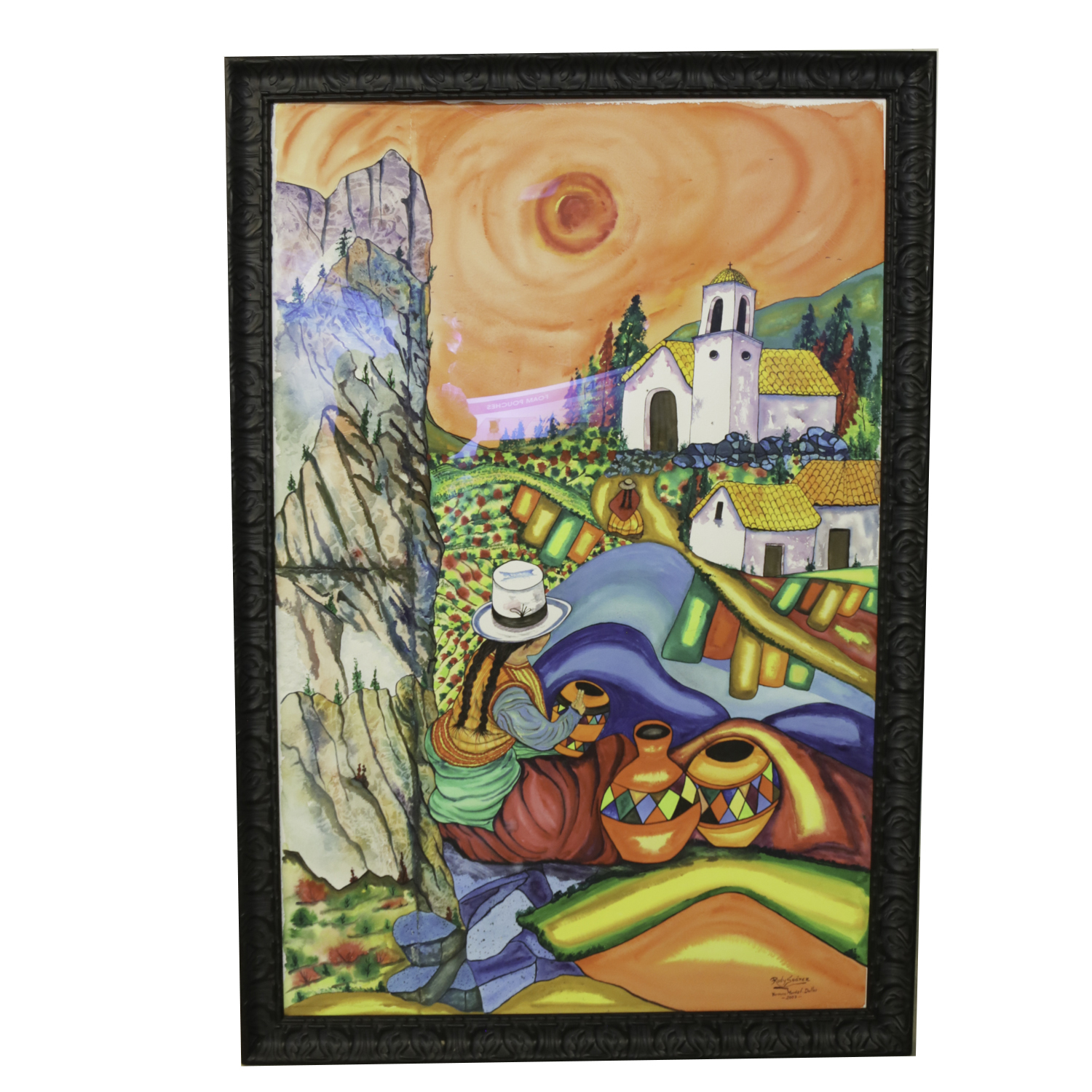 Rudy Suárez Watercolor Painting of a South American Scene