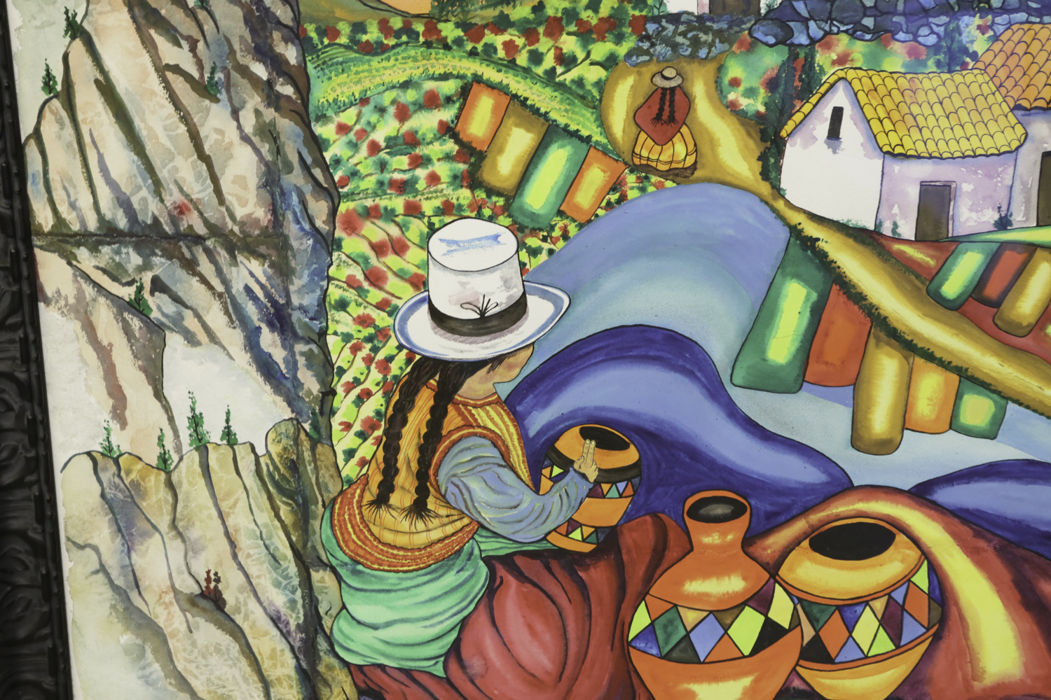 Rudy Suárez Watercolor Painting of a South American Scene