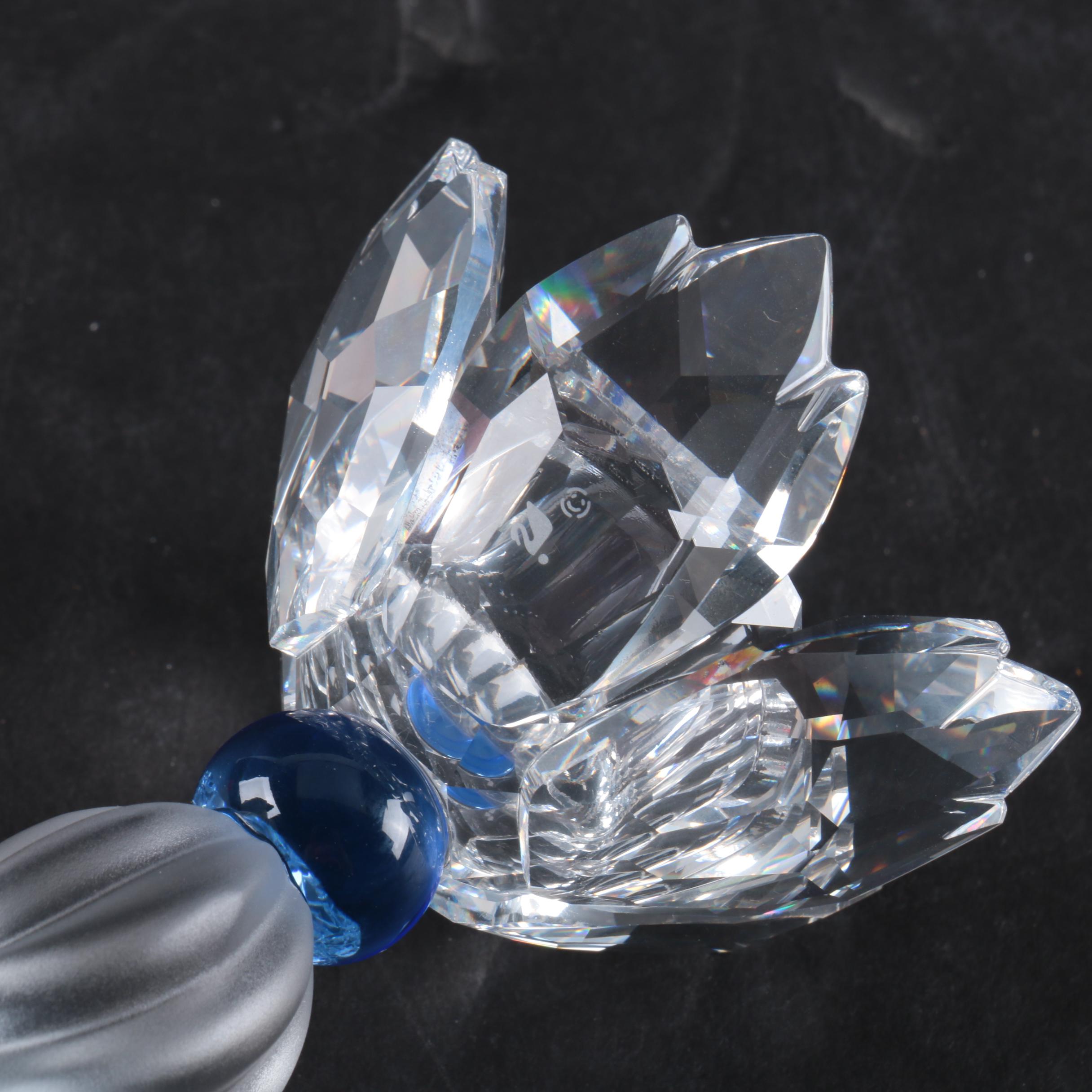 Swarovski Crystal "Blue Flower" Candlestick