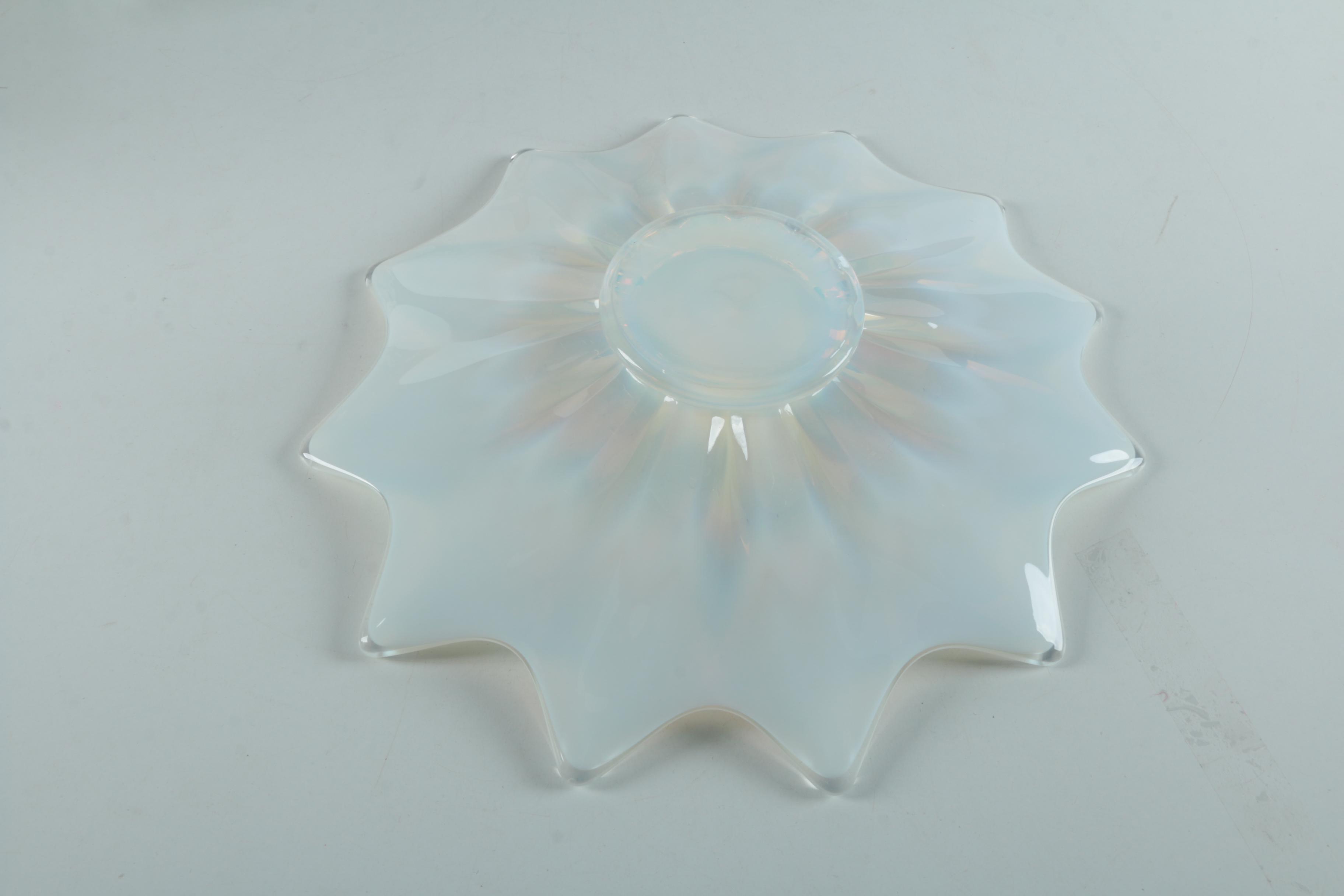 Depression Glass Opalescent Bowls Including Fenton "Basketweave" Bowl