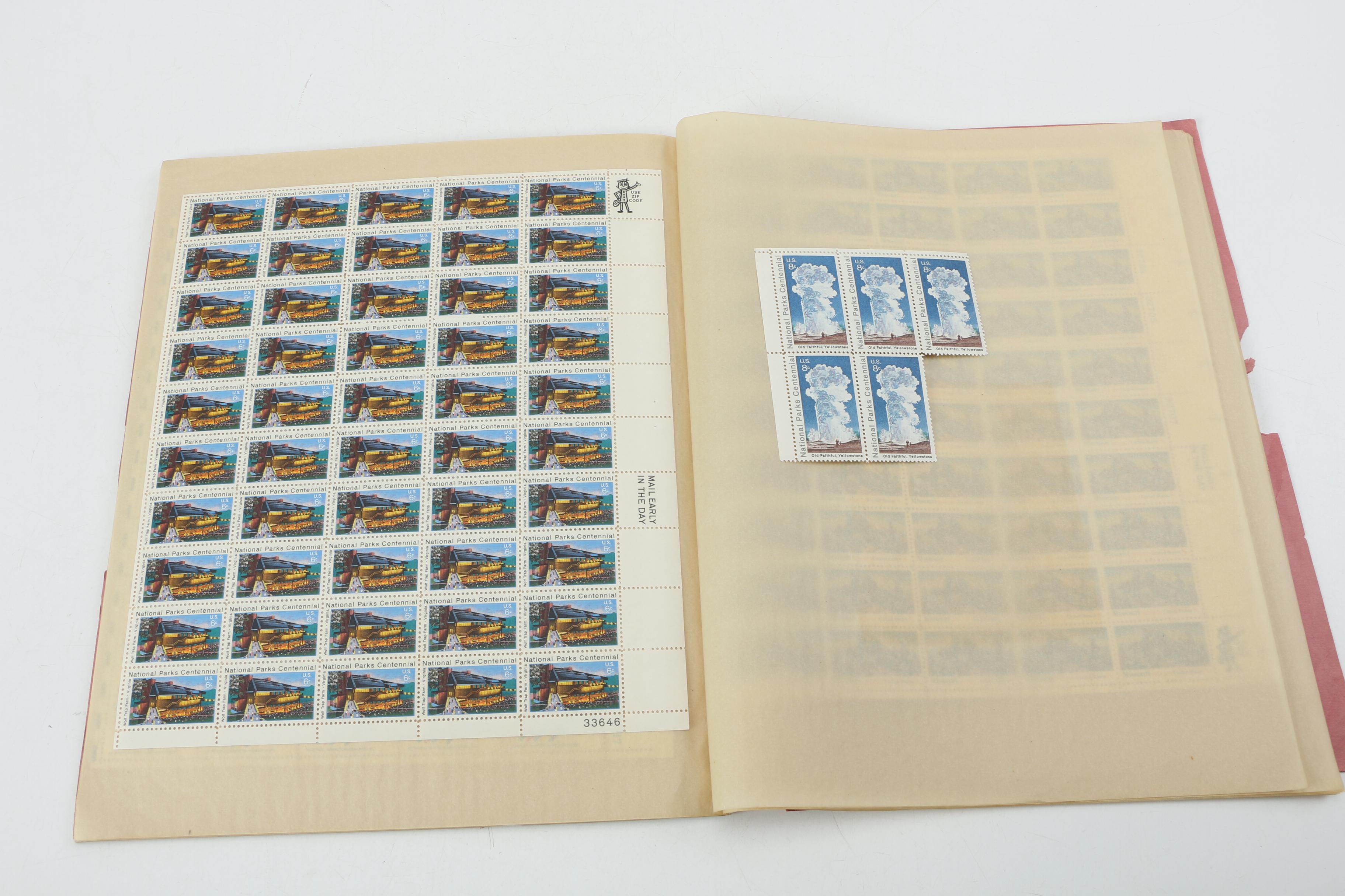 United States Postage Stamp Mint Sheets and Mint Blocks