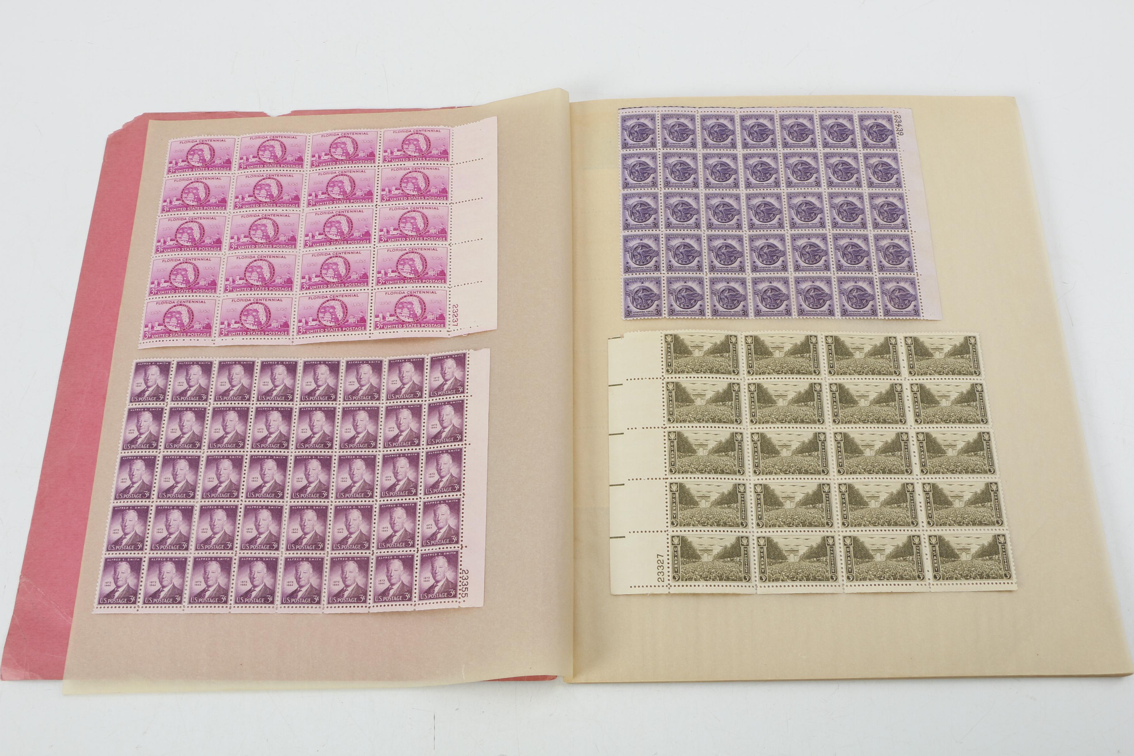United States Postage Stamp Mint Sheets and Mint Blocks
