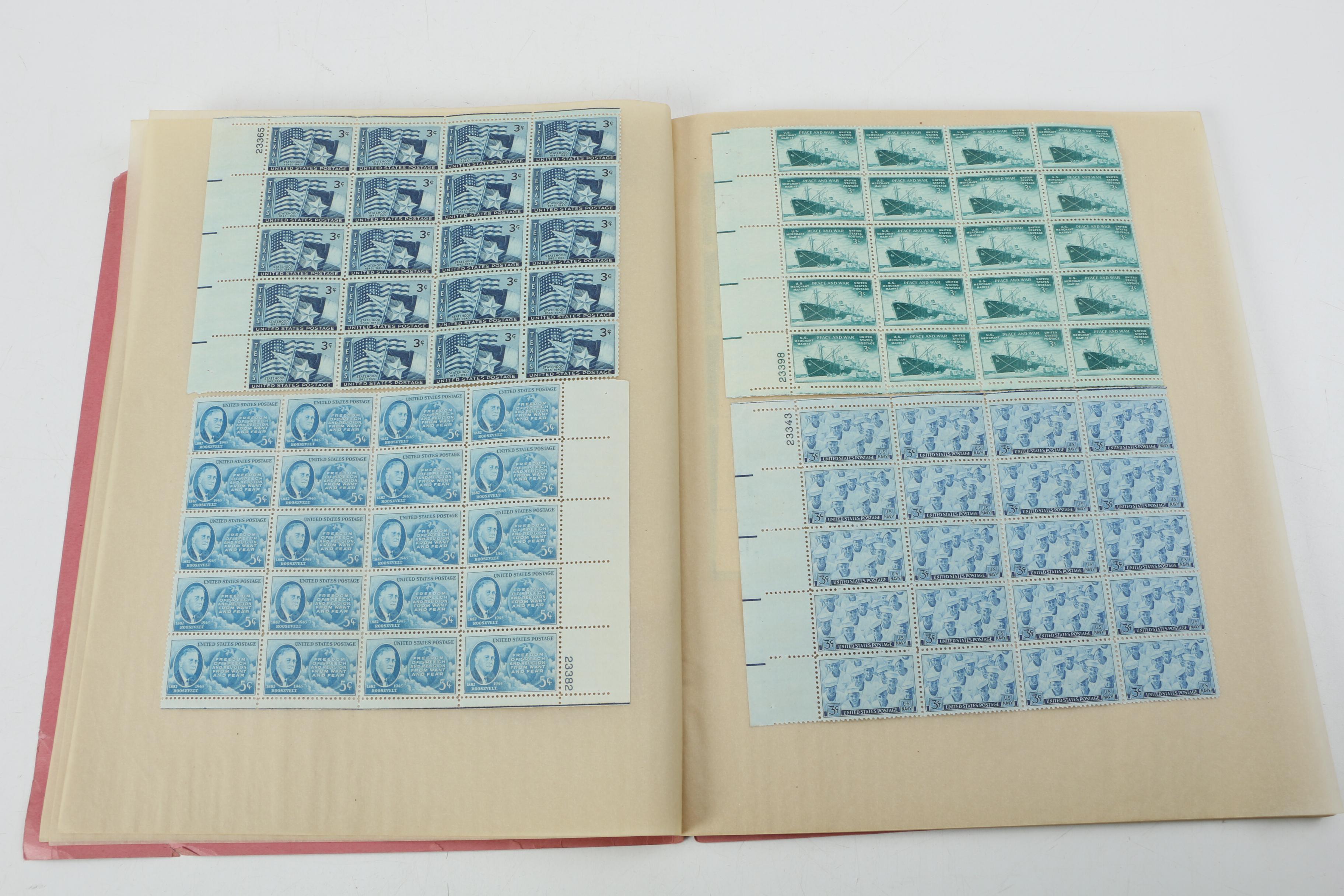 United States Postage Stamp Mint Sheets and Mint Blocks