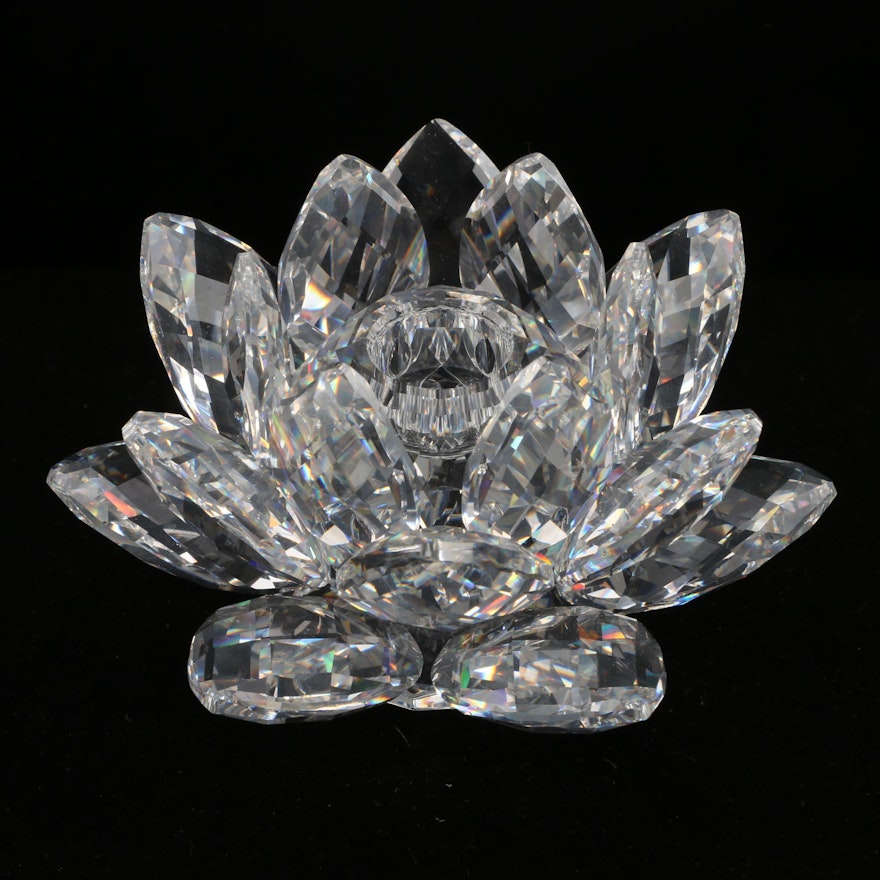 Swarovski Crystal "Water Lily" Flower Candlestick Holder