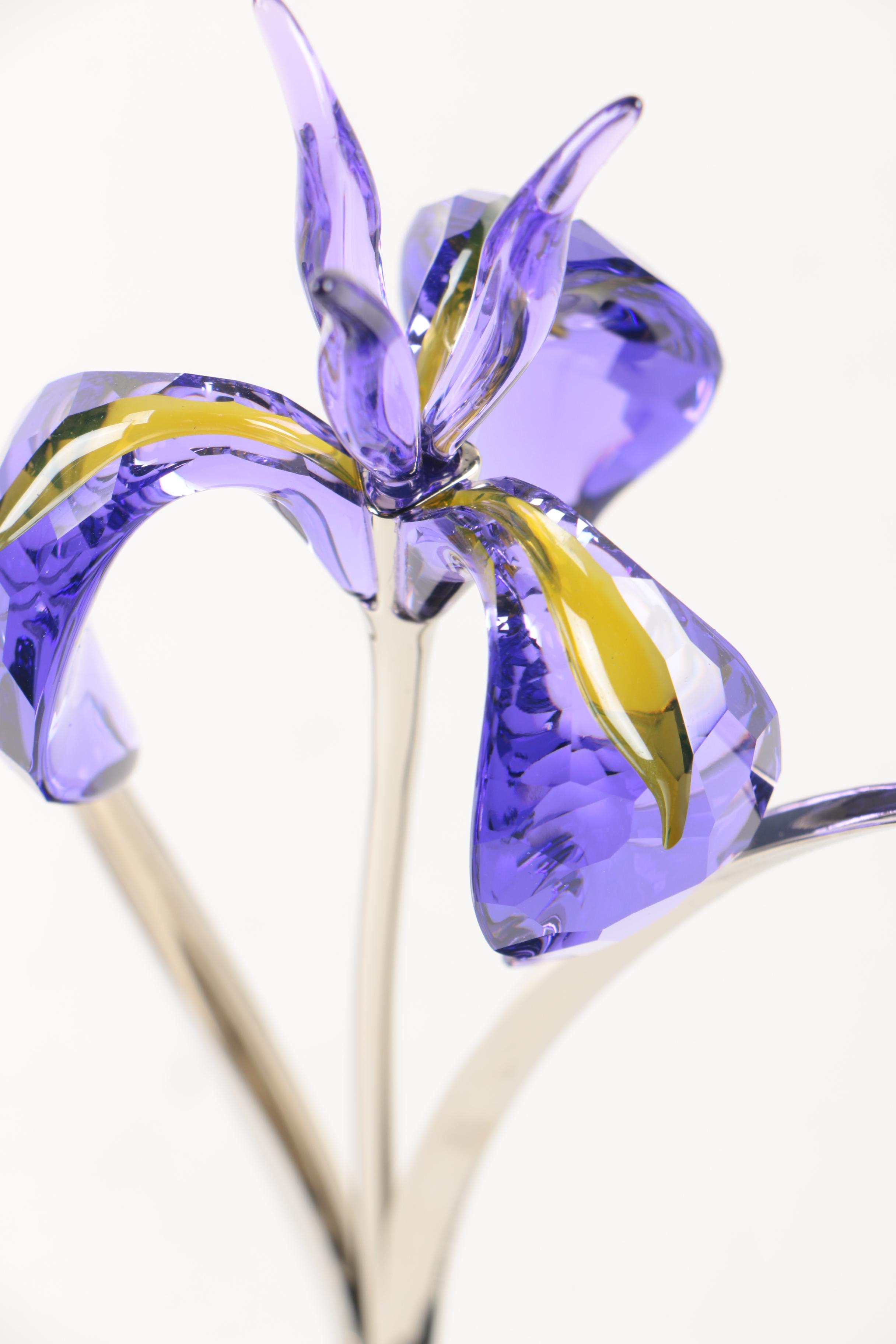 Swarovski "Exotic Flowers-Crystal Paradise" Damboa Blue Violet Crystal Figurine