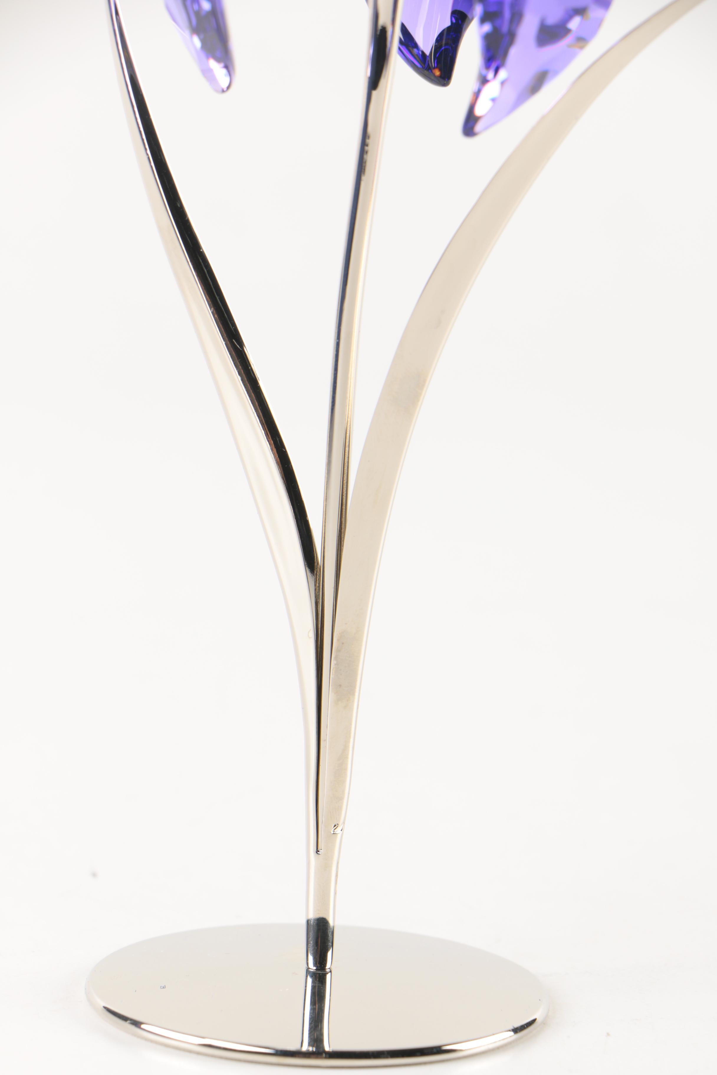 Swarovski "Exotic Flowers-Crystal Paradise" Damboa Blue Violet Crystal Figurine