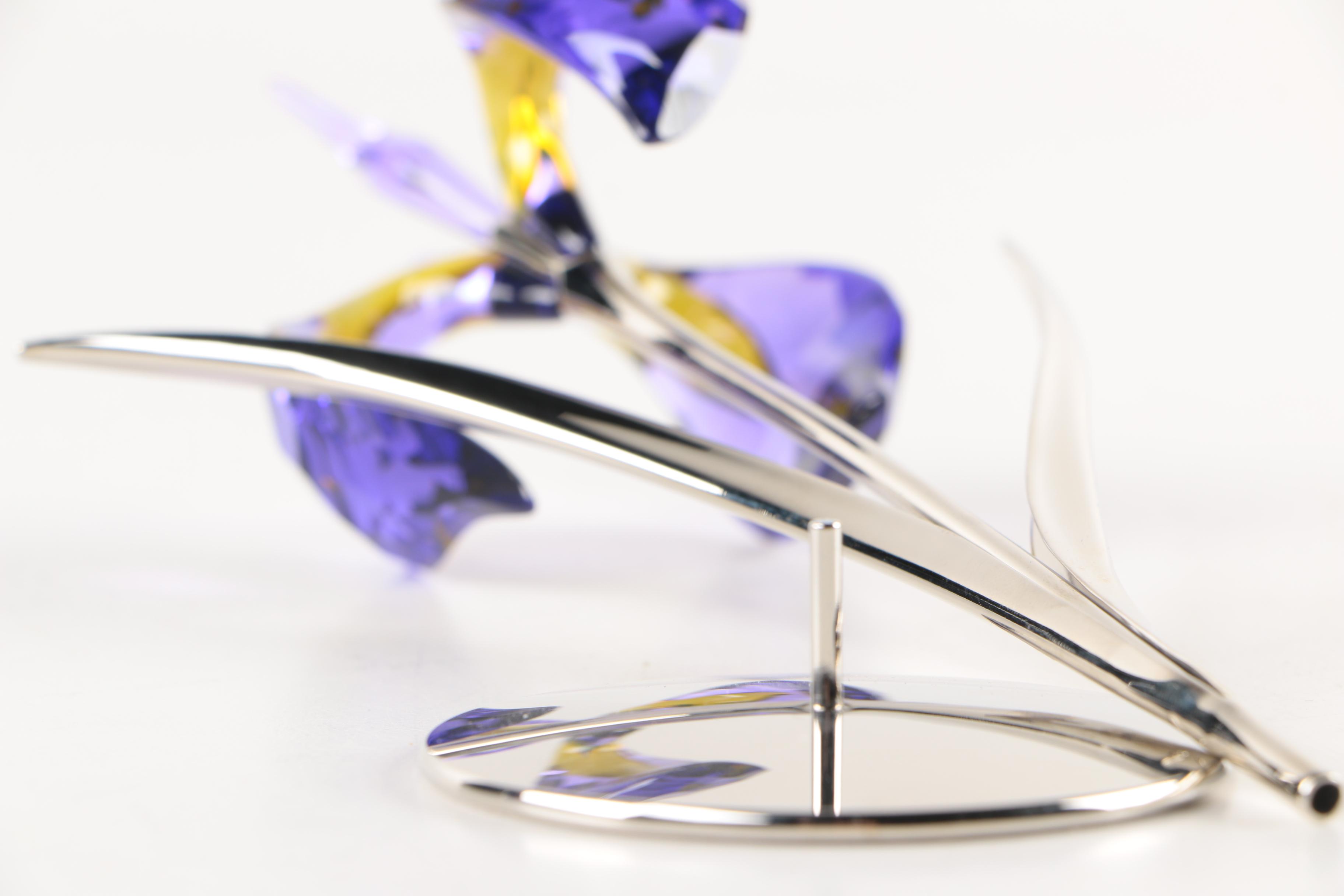 Swarovski "Exotic Flowers-Crystal Paradise" Damboa Blue Violet Crystal Figurine