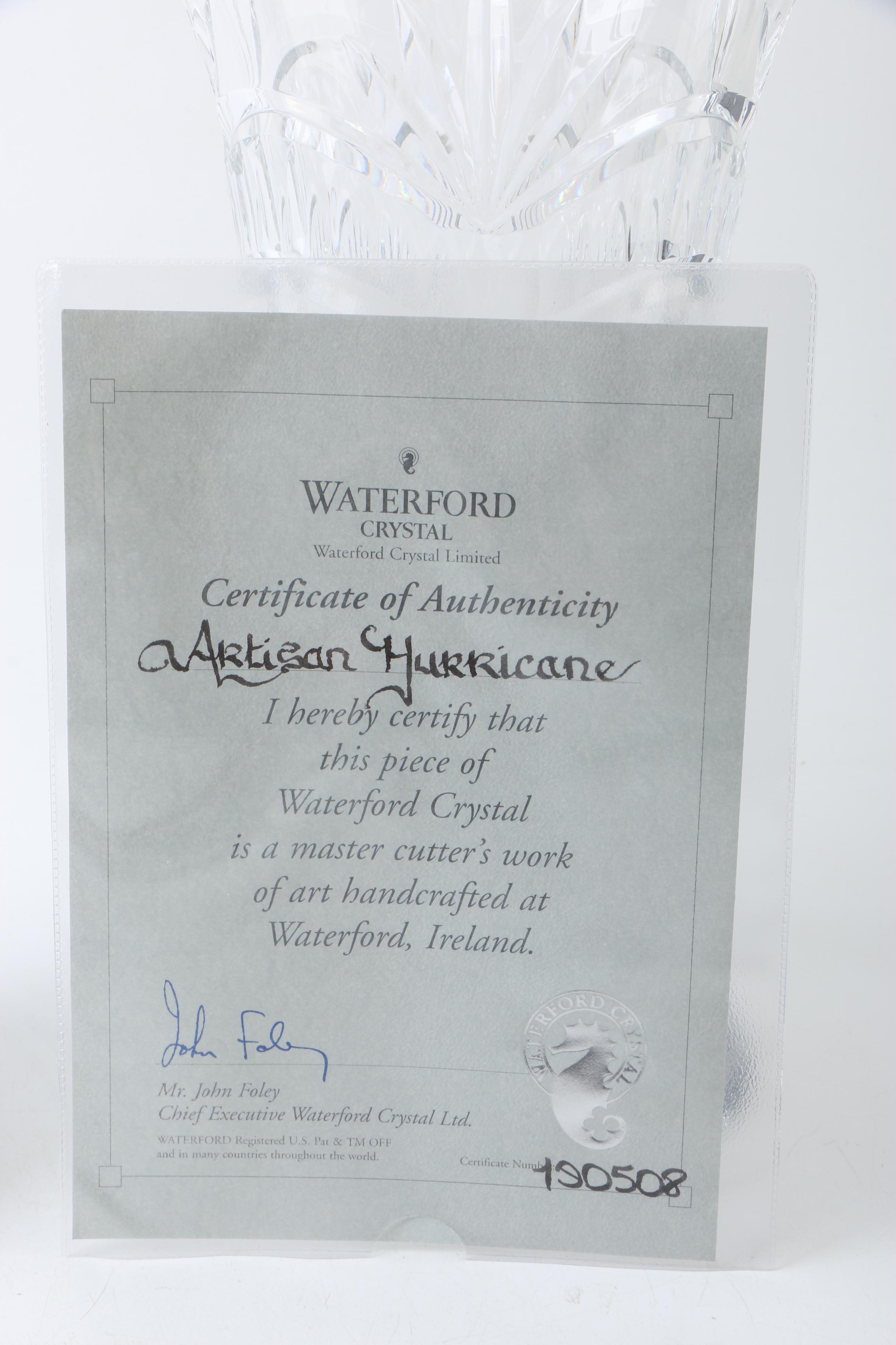 Waterford Crystal Artisan Hurricane Candle Holders