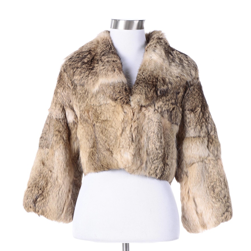 Luii Rabbit Fur Cropped Coat